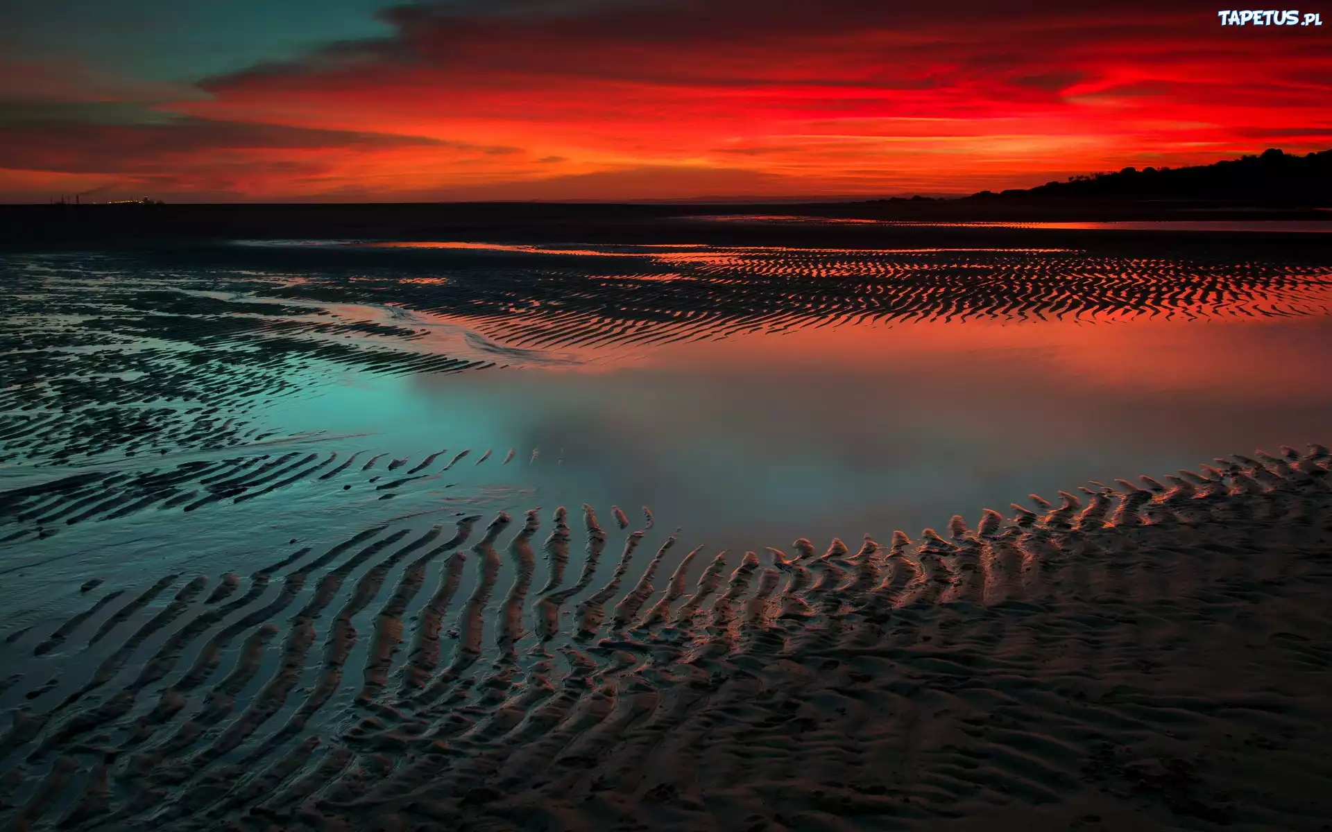 Zachód Słońca, Morze, Plaża