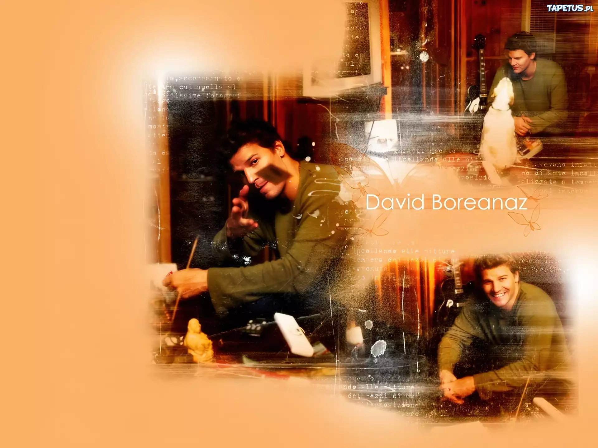 David Boreanaz,ciemne włosy, gitara