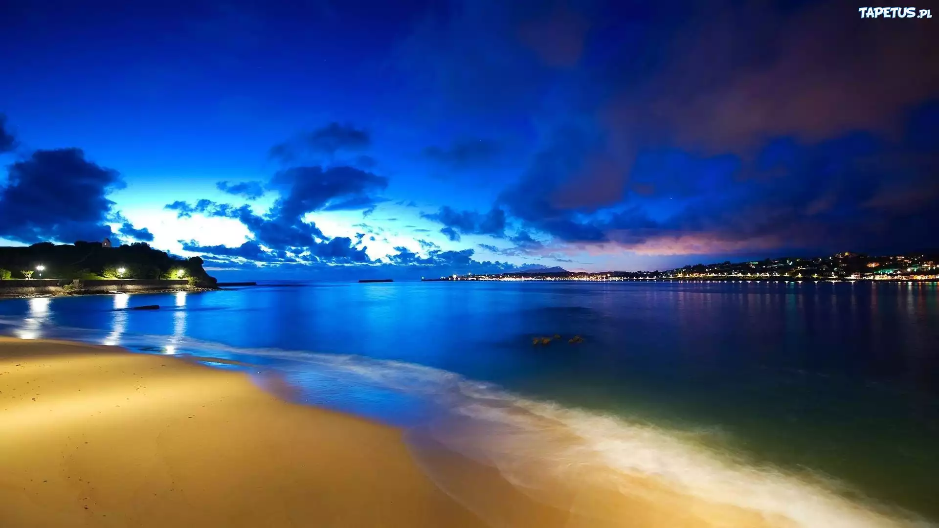 Morze, Plaża, Chmury, Saint Jean De Luz, Francja