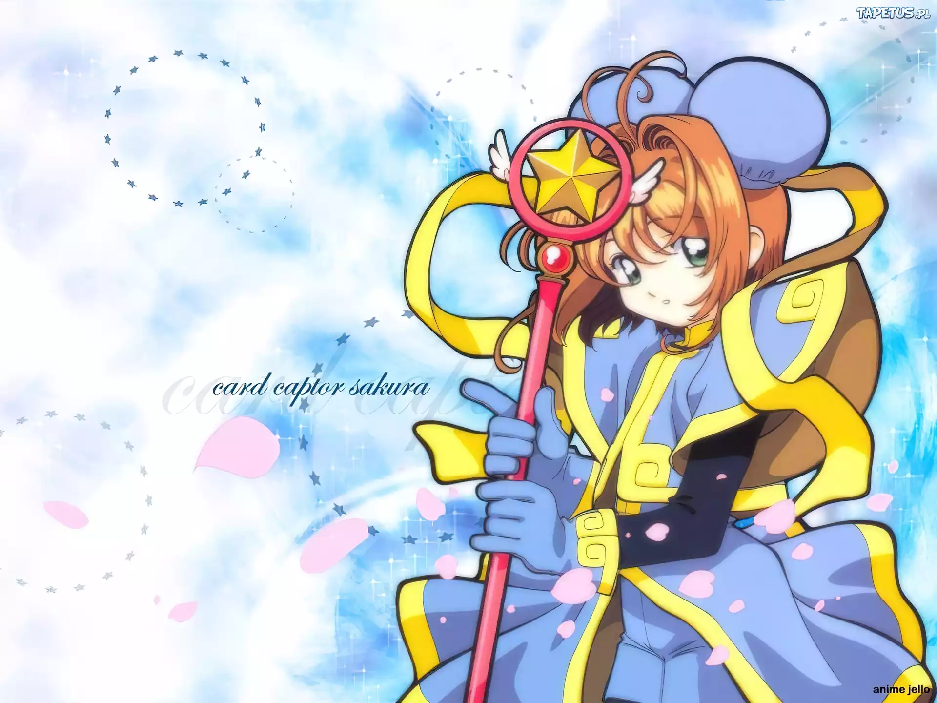 Cardcaptor Sakura, napisy, kobieta, kij, czapka