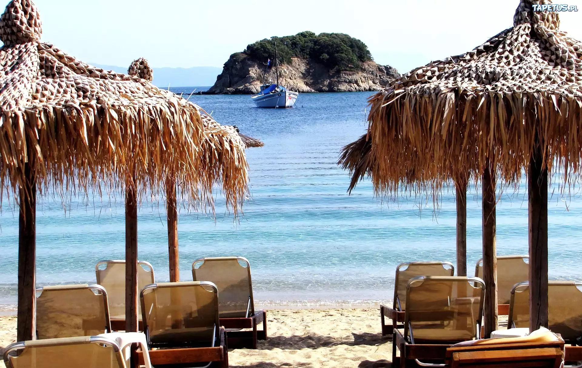 Morze, Plaża, Leżaki, Parasole, Wakacje