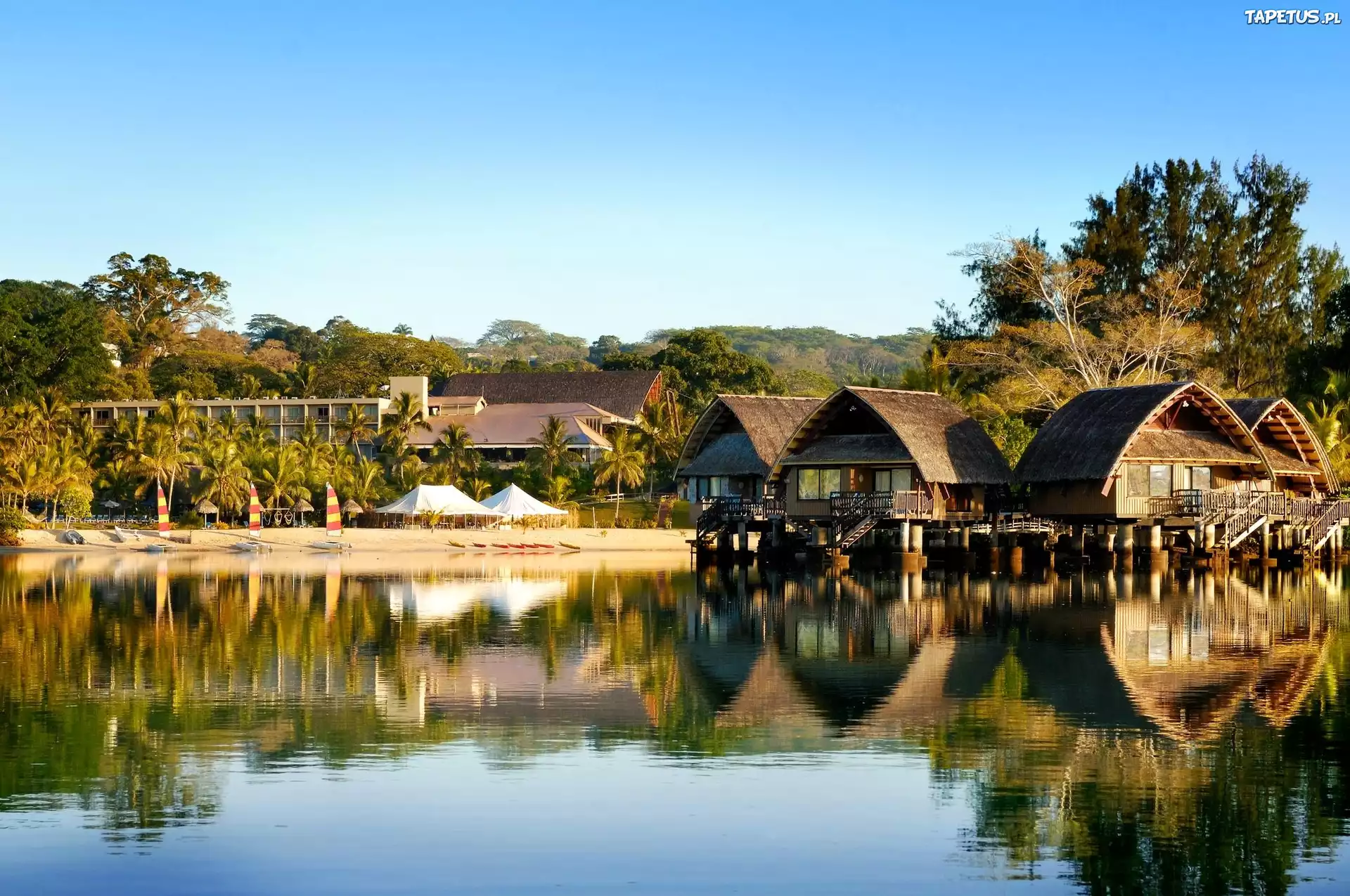 Oceania, Vanuatu, Hotelowe, Bungalowy, Roślinność