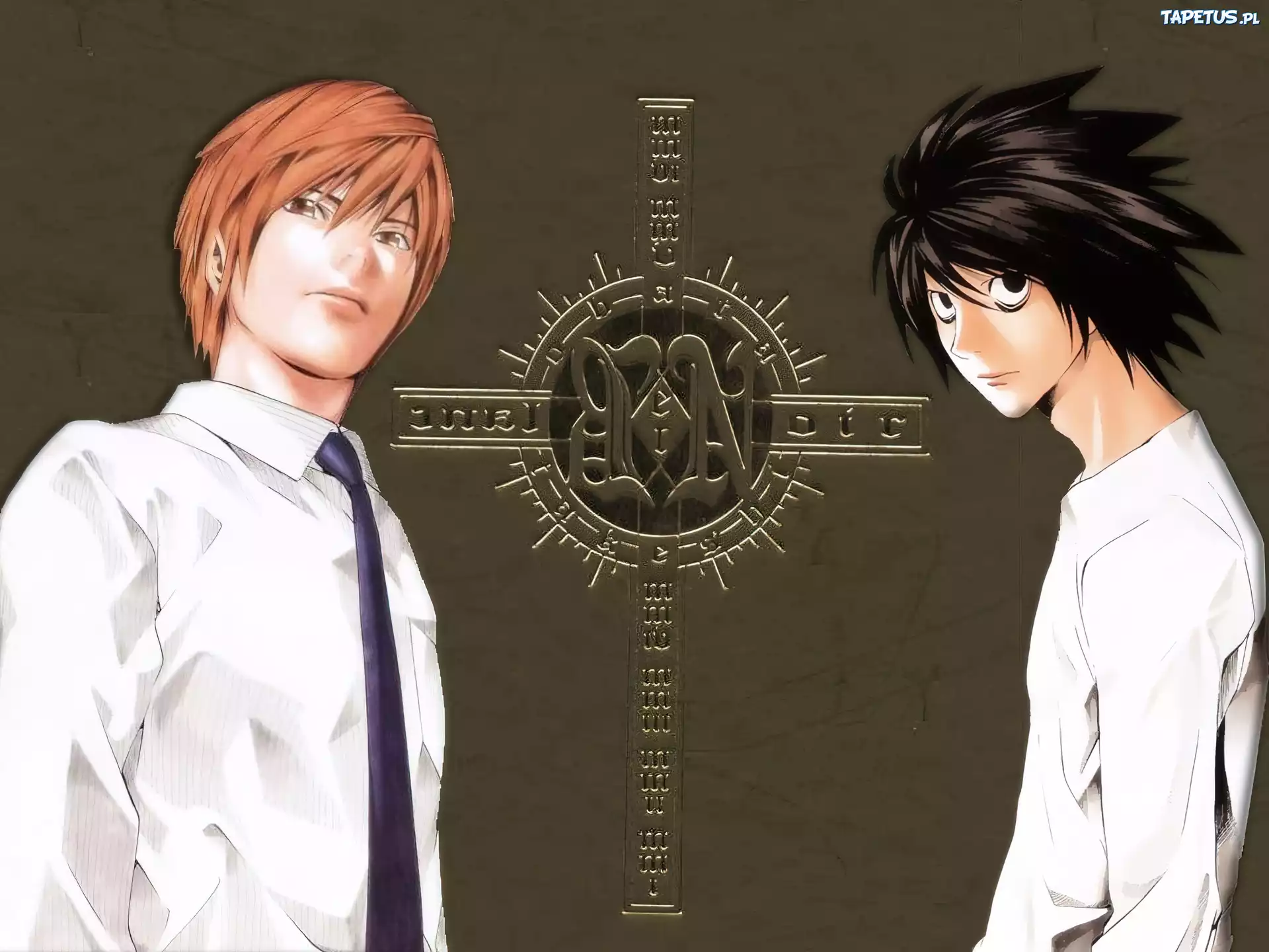 Death Note, chłopak, krawat, krzyż