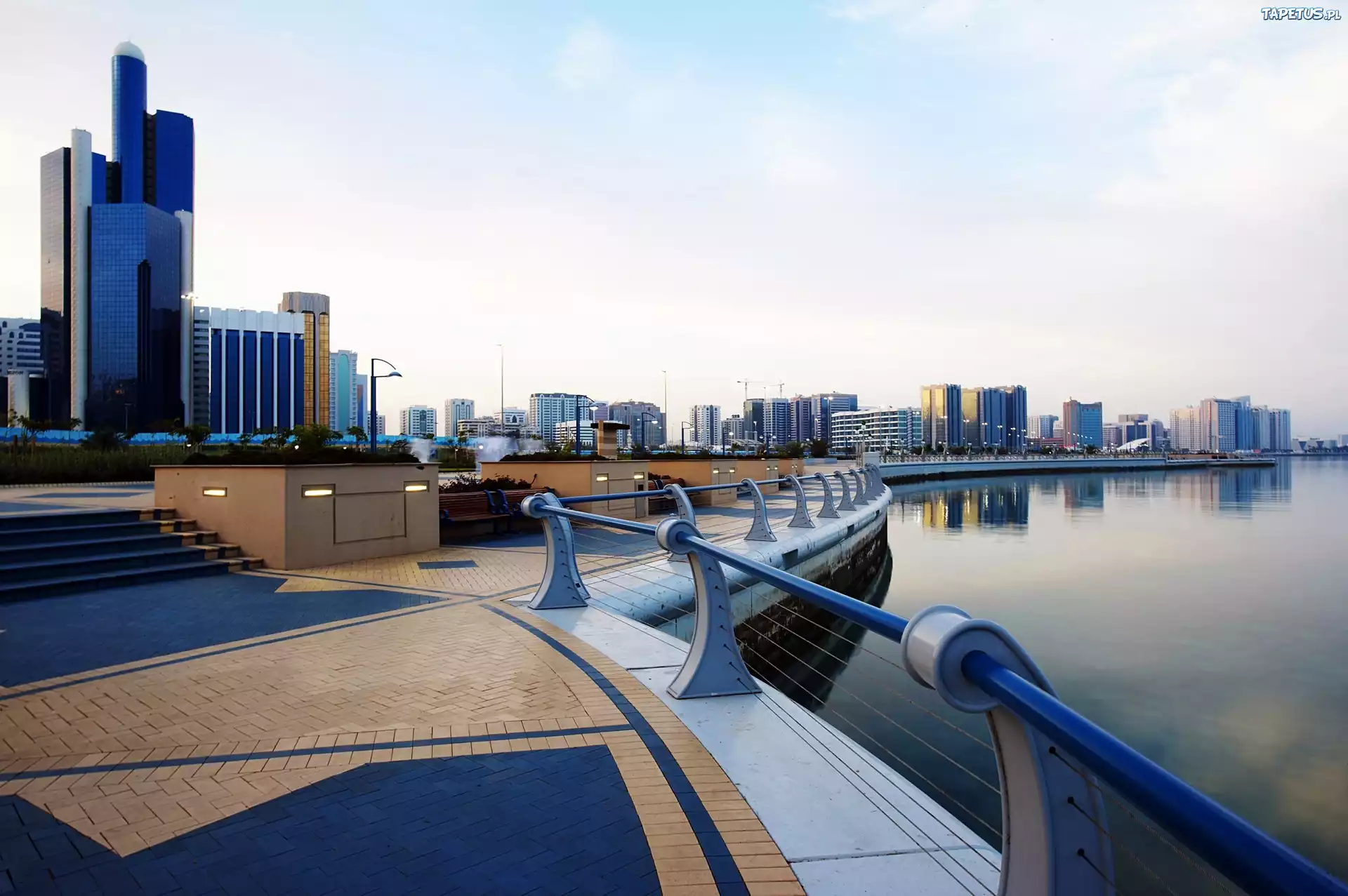 Morze, Nabrzeże, Panorama, Abu, Dhabi