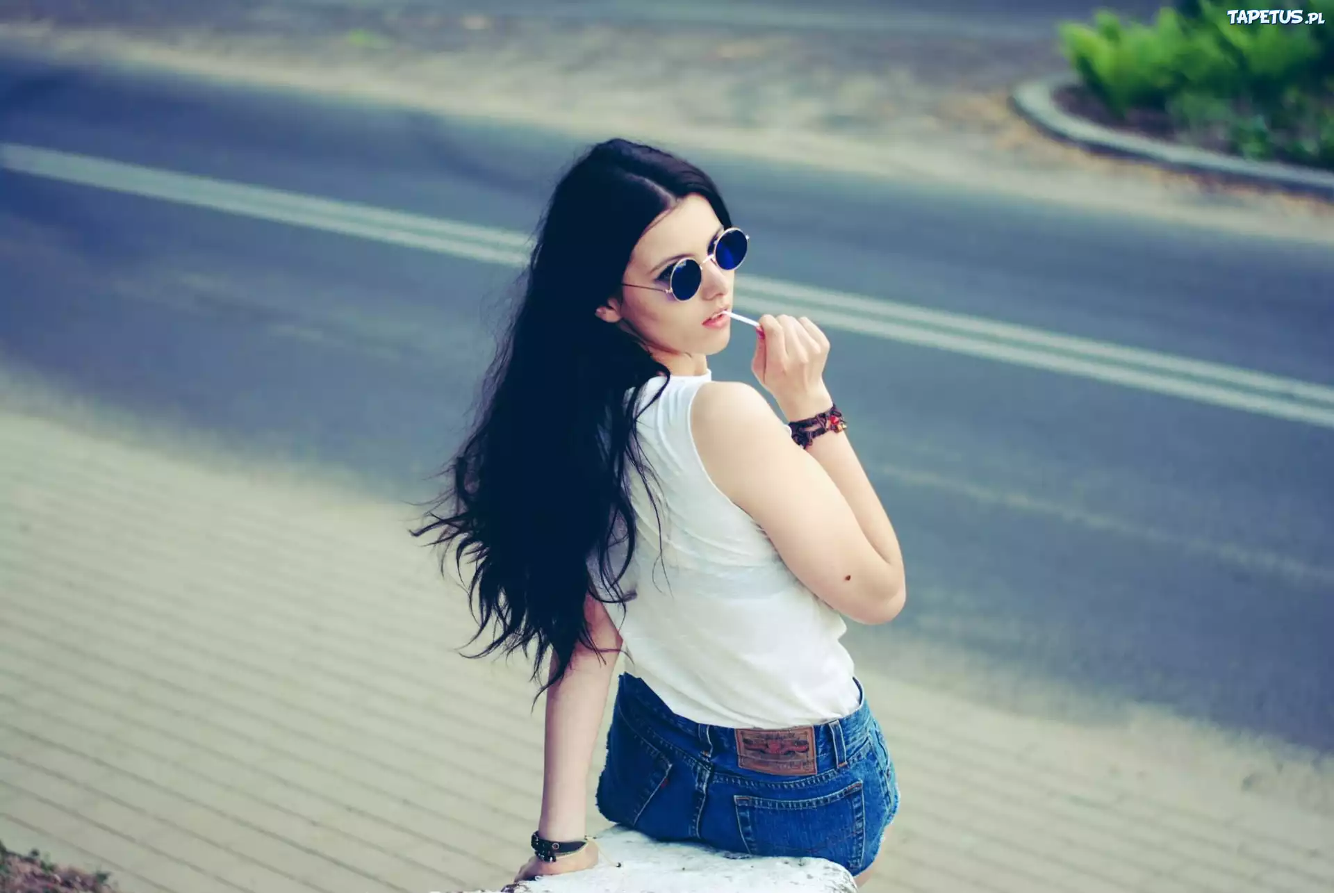 Kobieta, Brunetka, Okulary