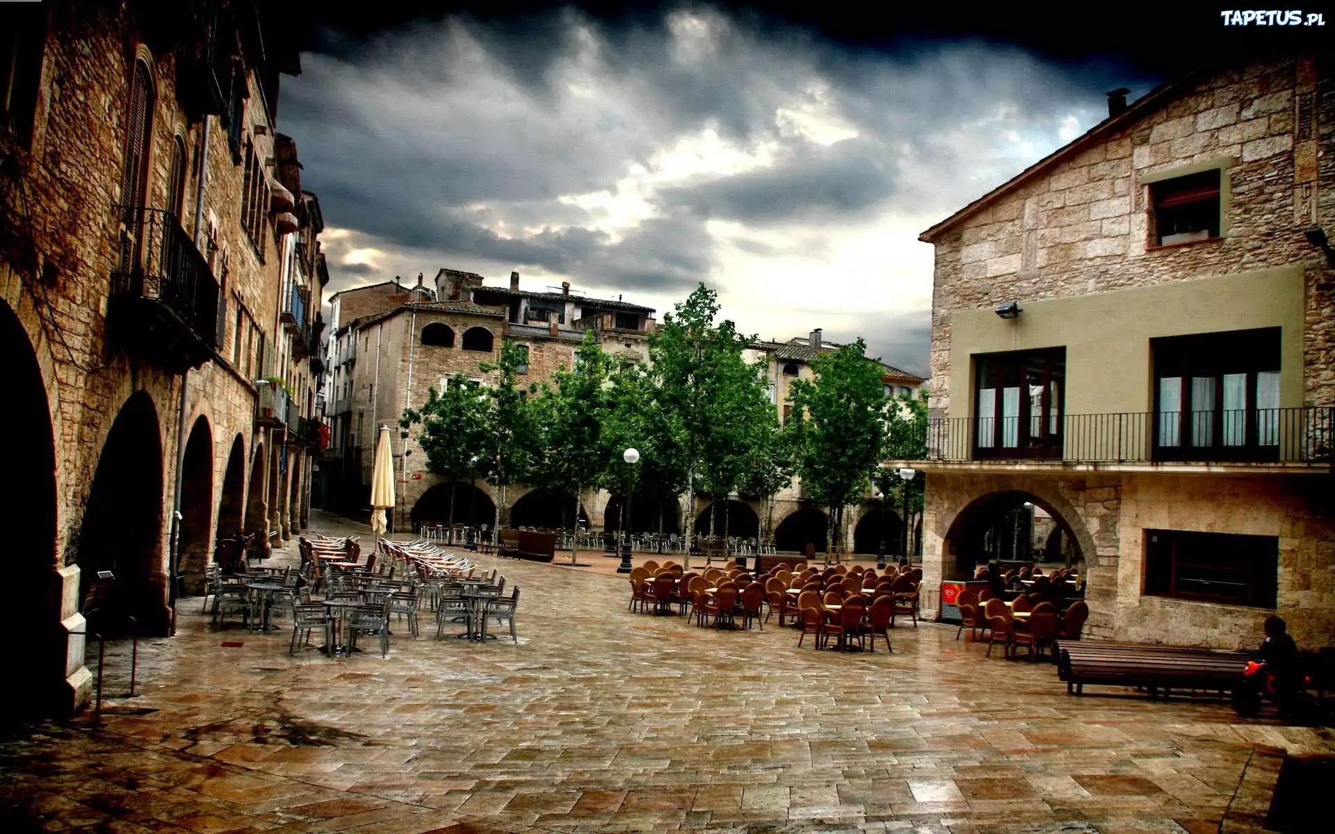 Domy, Restauracje, Girona, Hiszpania