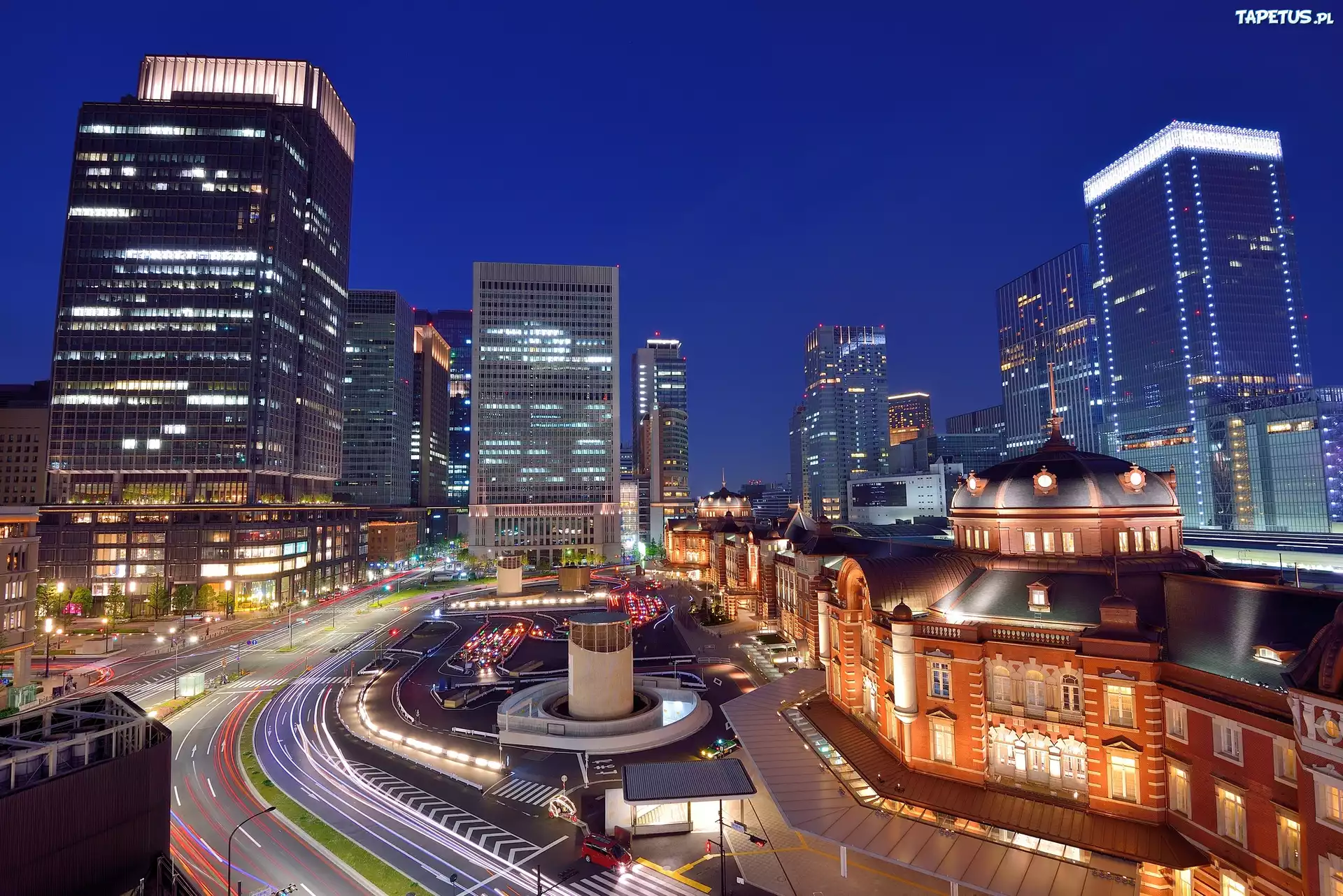 Tokio, Japonia, Miasto, Wieżowce, Ulica