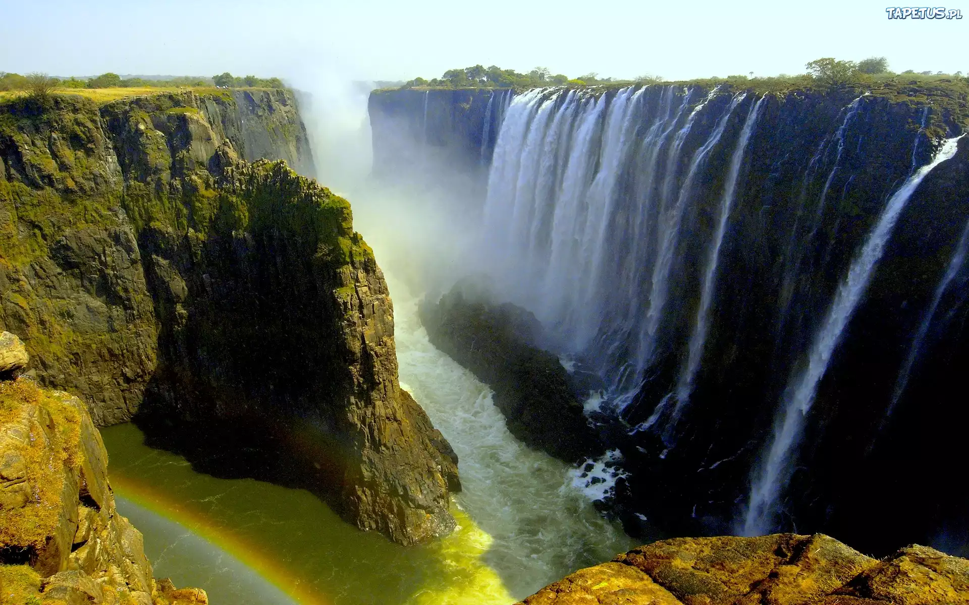 Wodospad, Skały, Victoria, Zambia