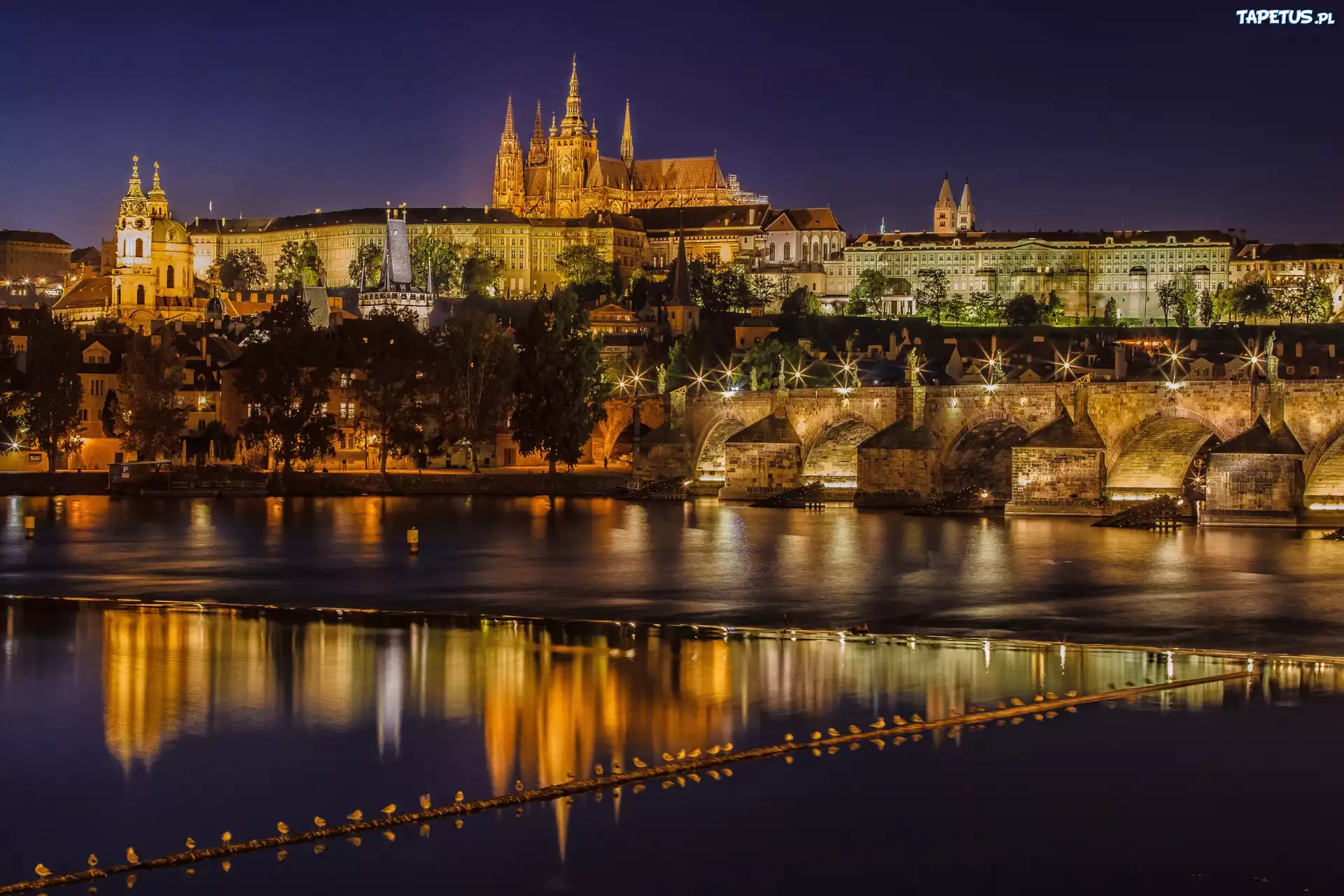 Praga, Czechy, Rzeka, Most Karola