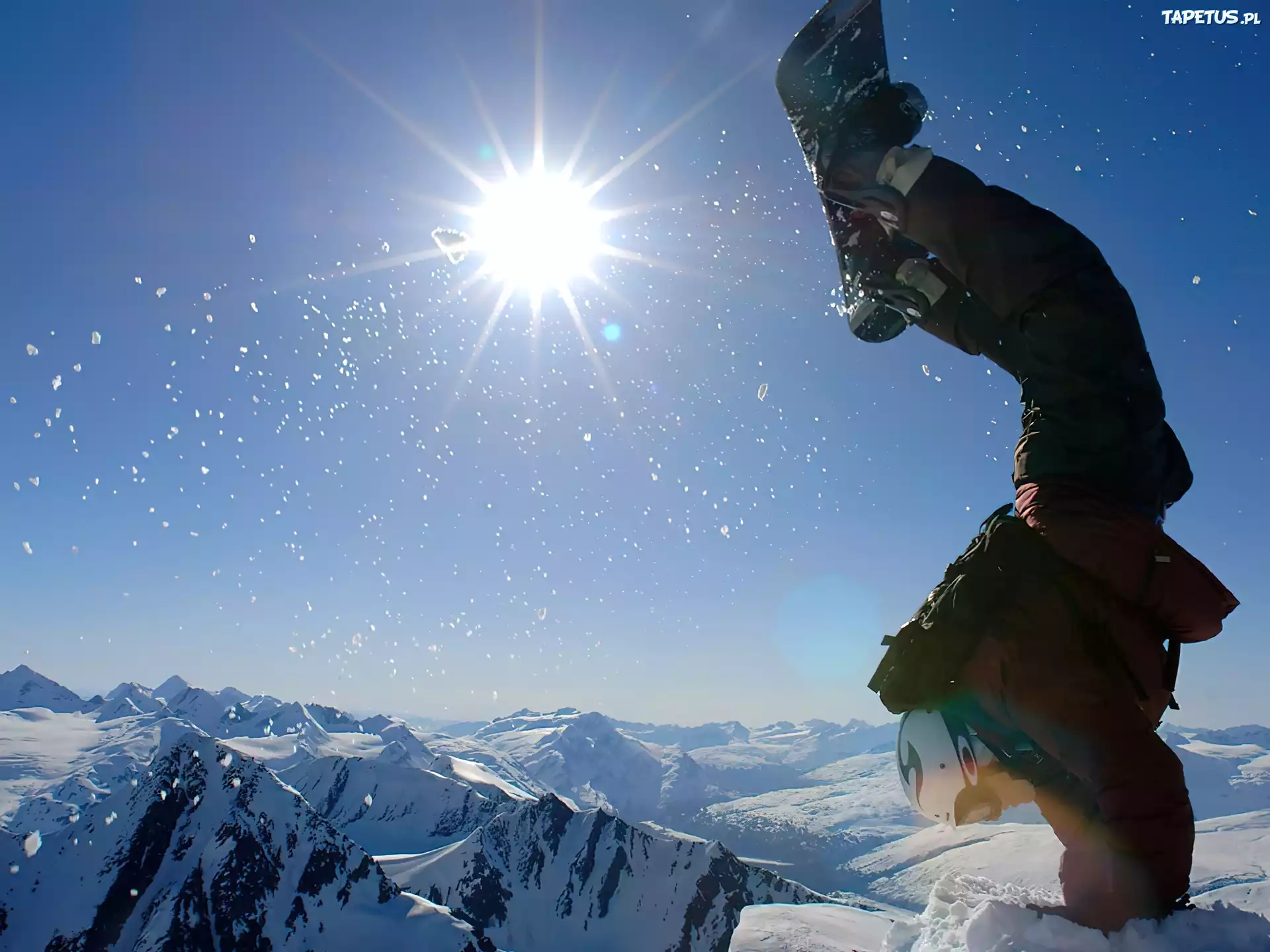Snowbording,deska ,śnieg,góry , słońce