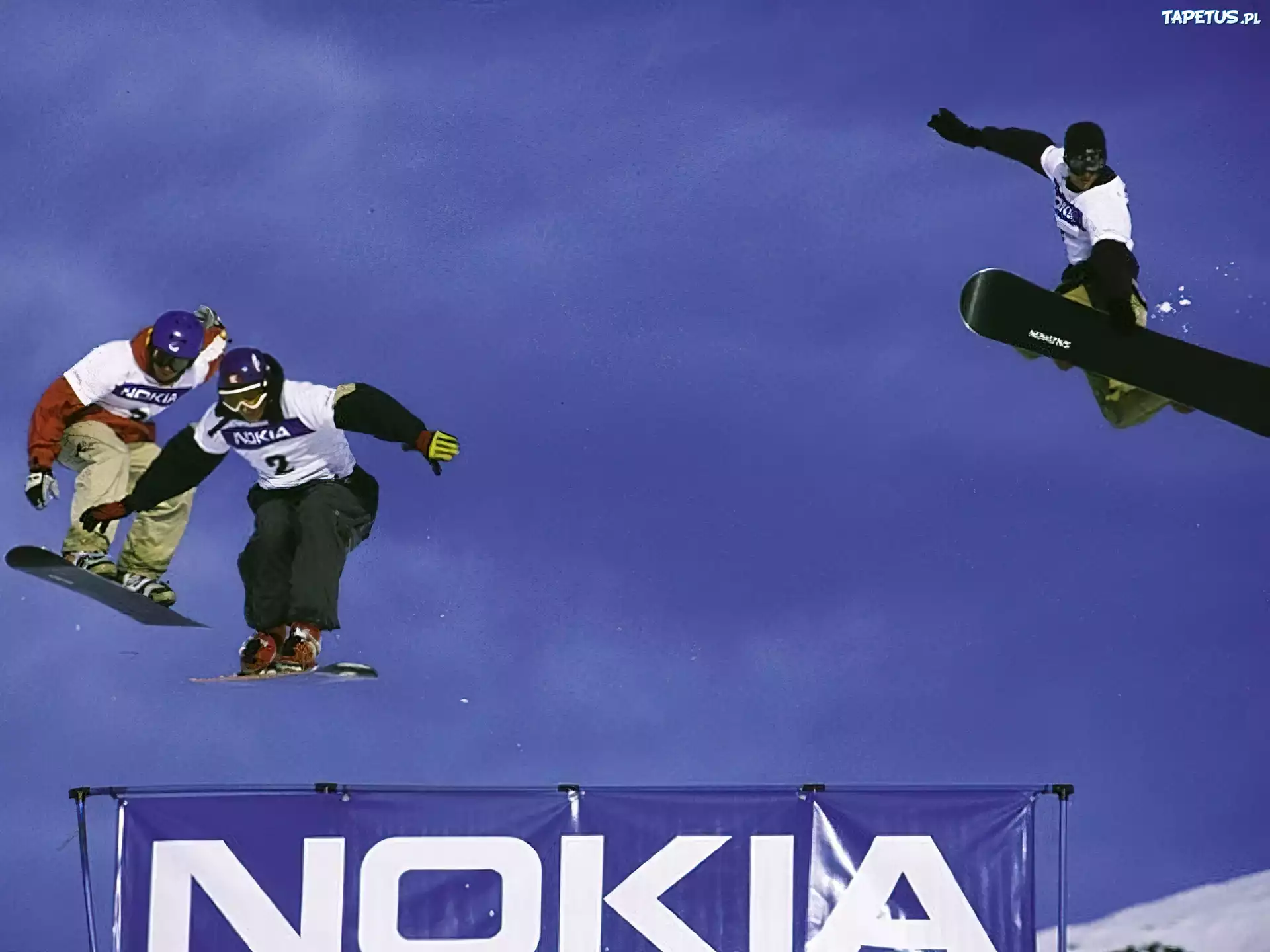 Snowbording,deska, snowboardzista , śnieg ,nokia