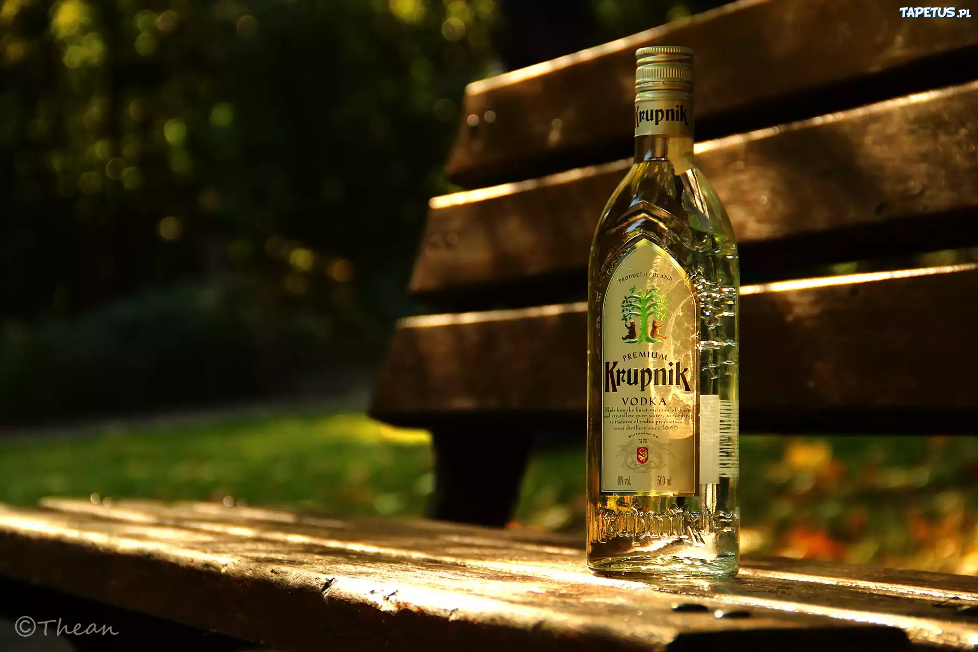 Wódka, Polska, Krupnik, Butelka, Ławka