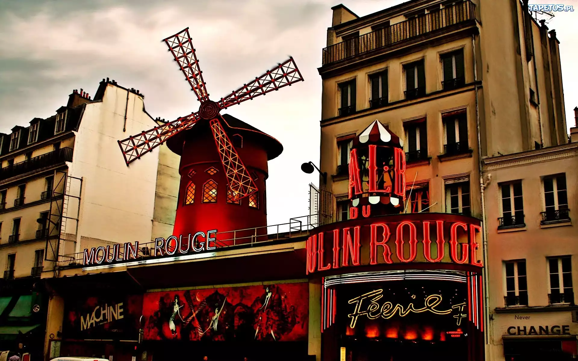 Paryż, Moulin Rouge, Kabaret, Wiatrak