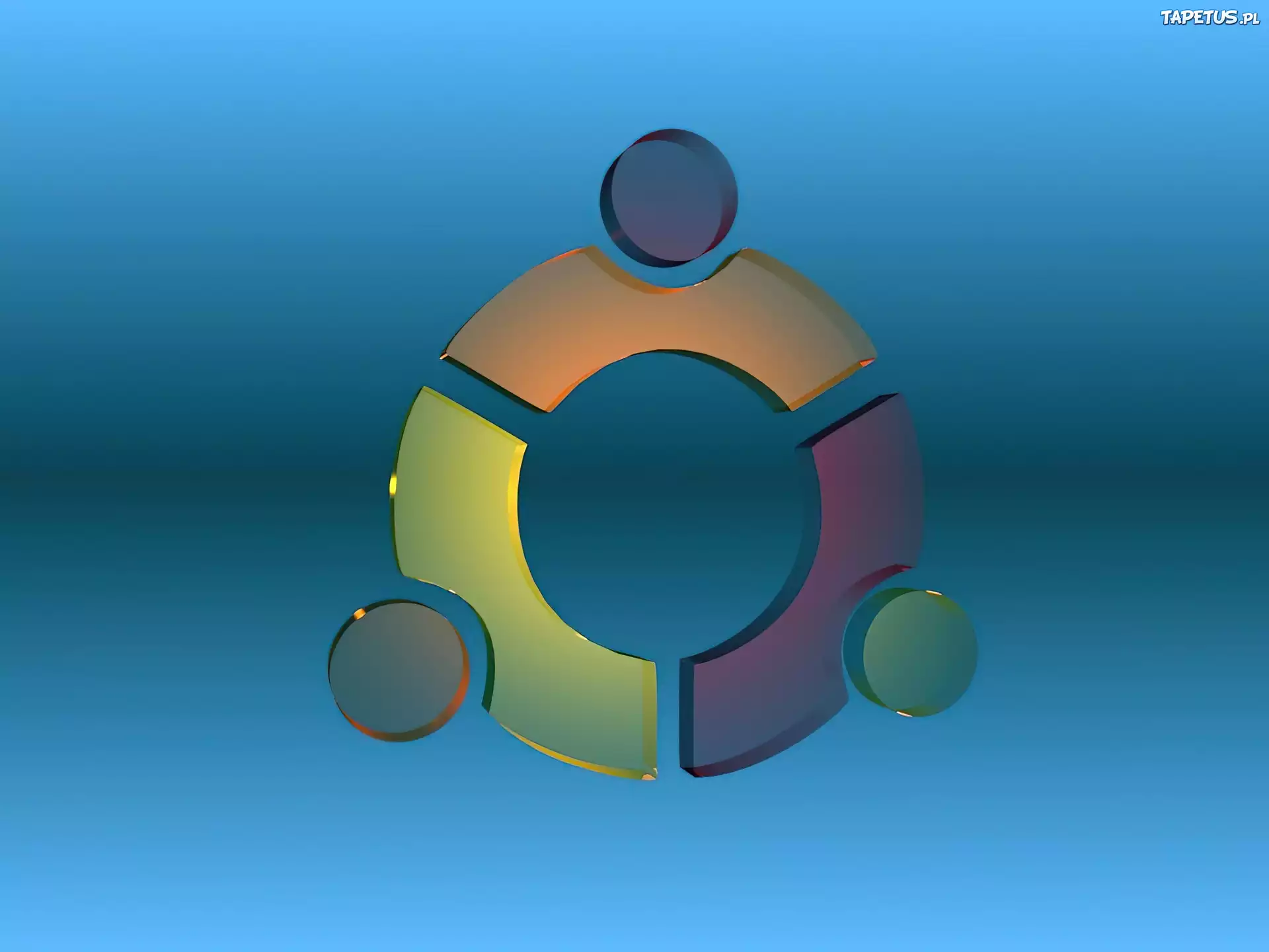 Ubuntu, grafika, symbol, ludzie, krąg