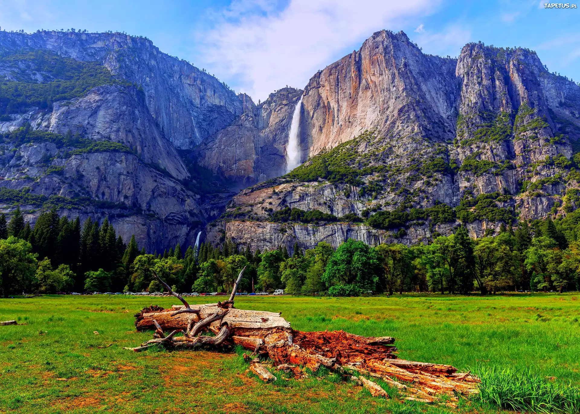 Góry, Wodospad, Park Narodowy Yosemite