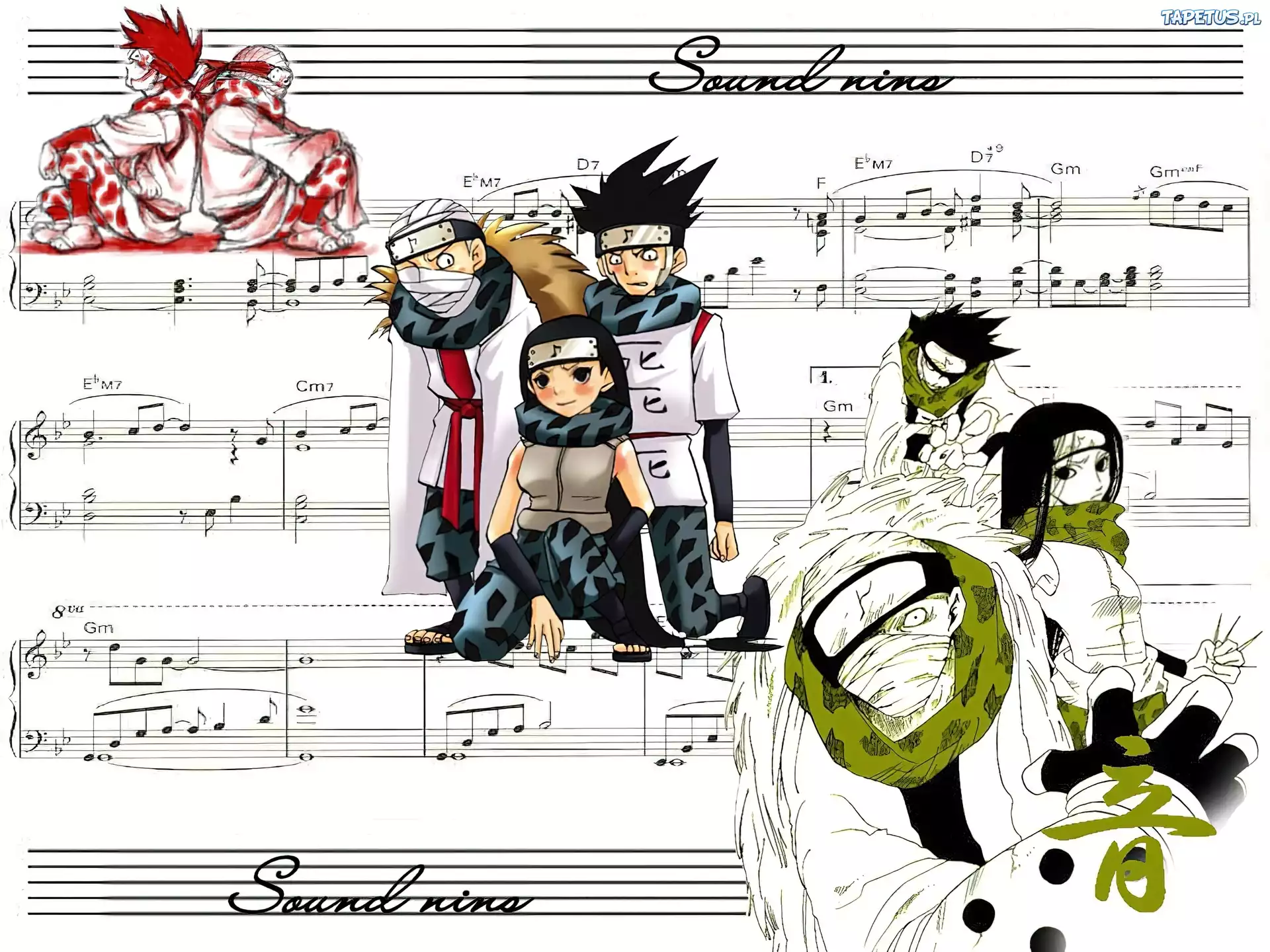 Naruto, nuty, pięciolinia