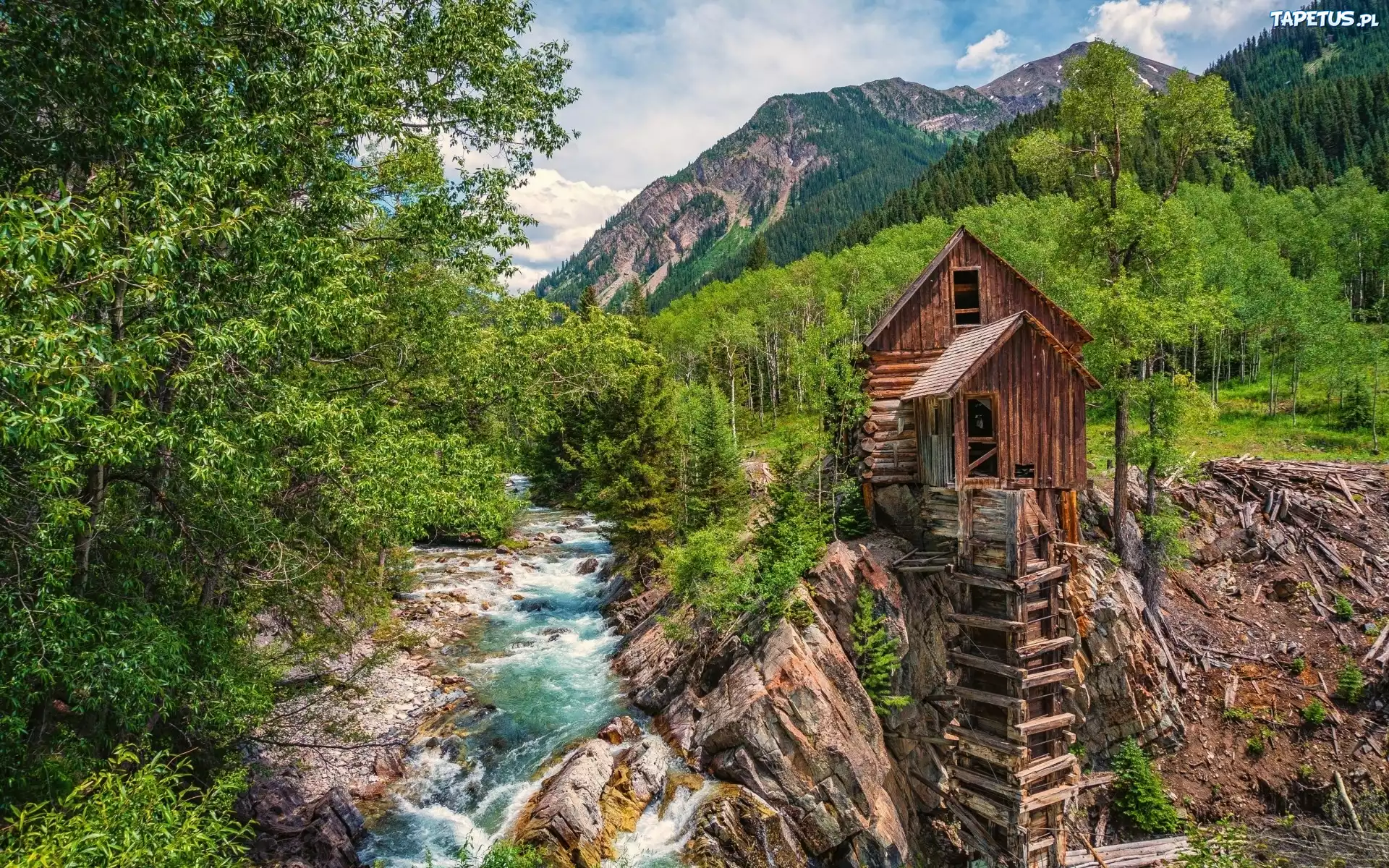 Crystal Mill, Colorado, Młyn, Rzeka, Góry