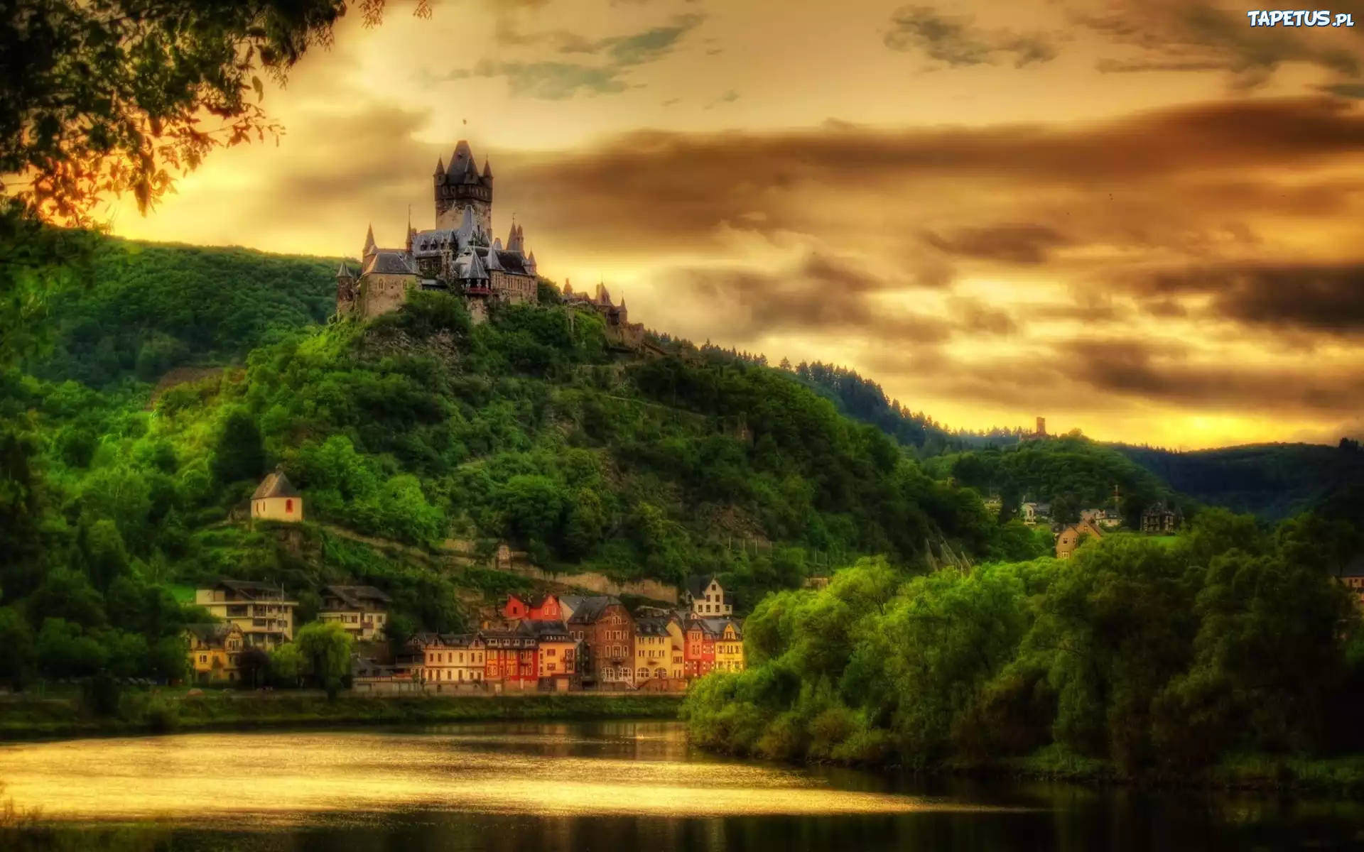 Zamek, Reichsburg, Cochem, Wzgórze, Jezioro