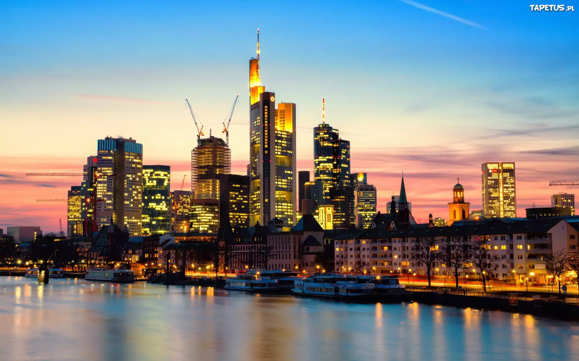 Frankfurt, Nad, Menem, Rzeka, Men, Panorama
