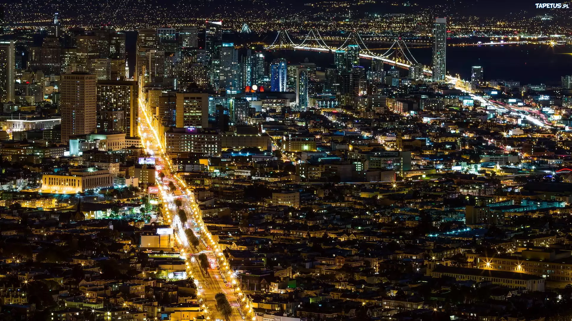 Miasto, Noc, Światła, San francisco