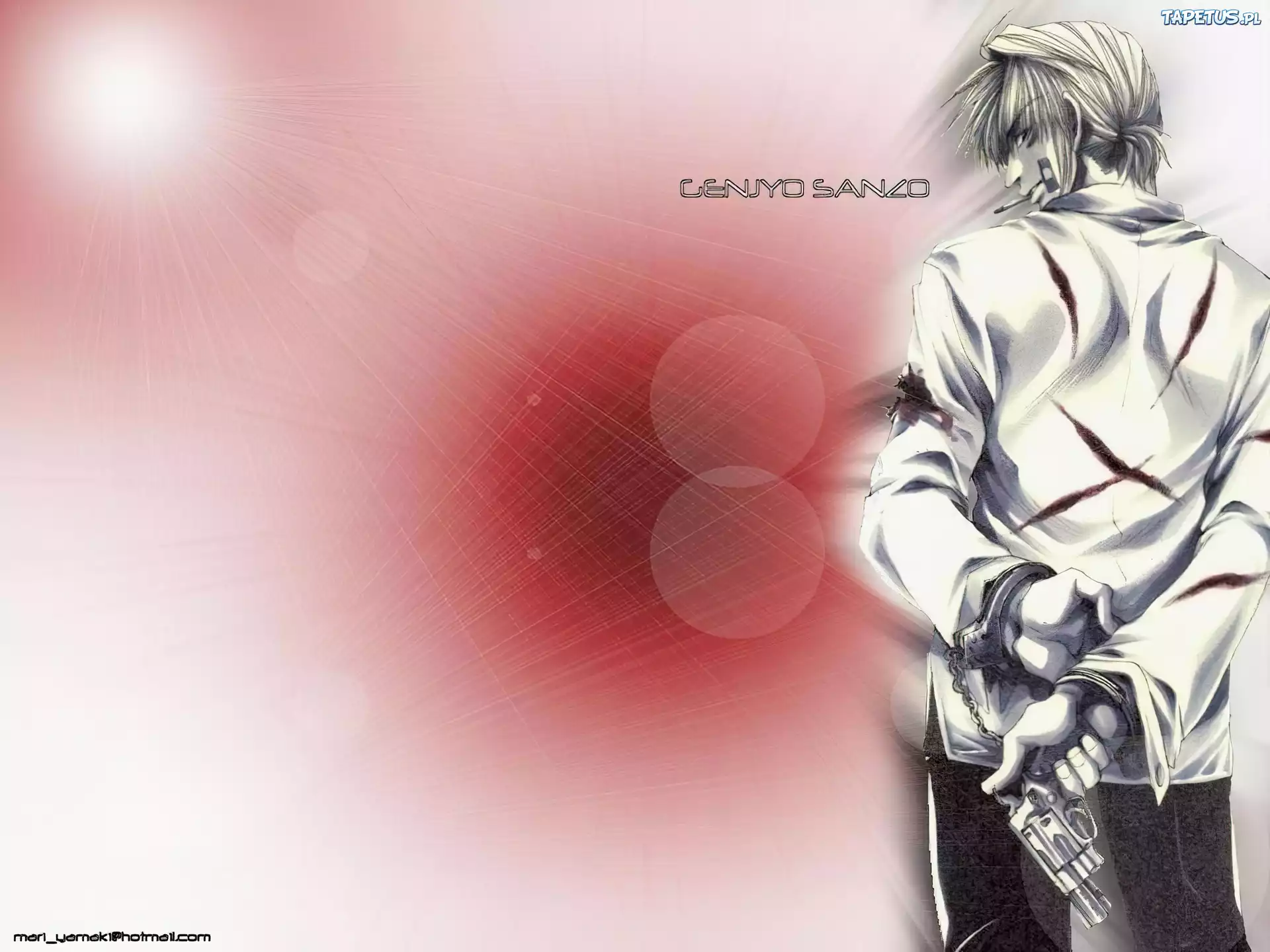 Saiyuki, pistolet, rany