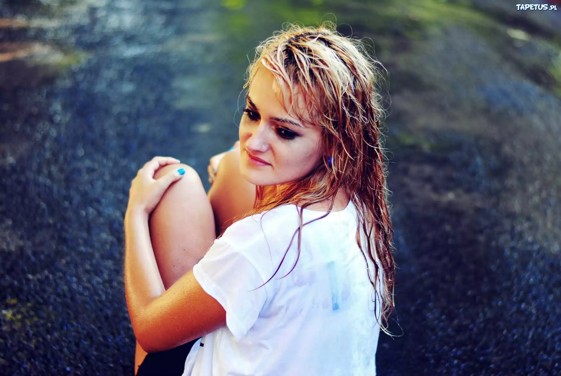 Blondynka, Mokre, Włosy