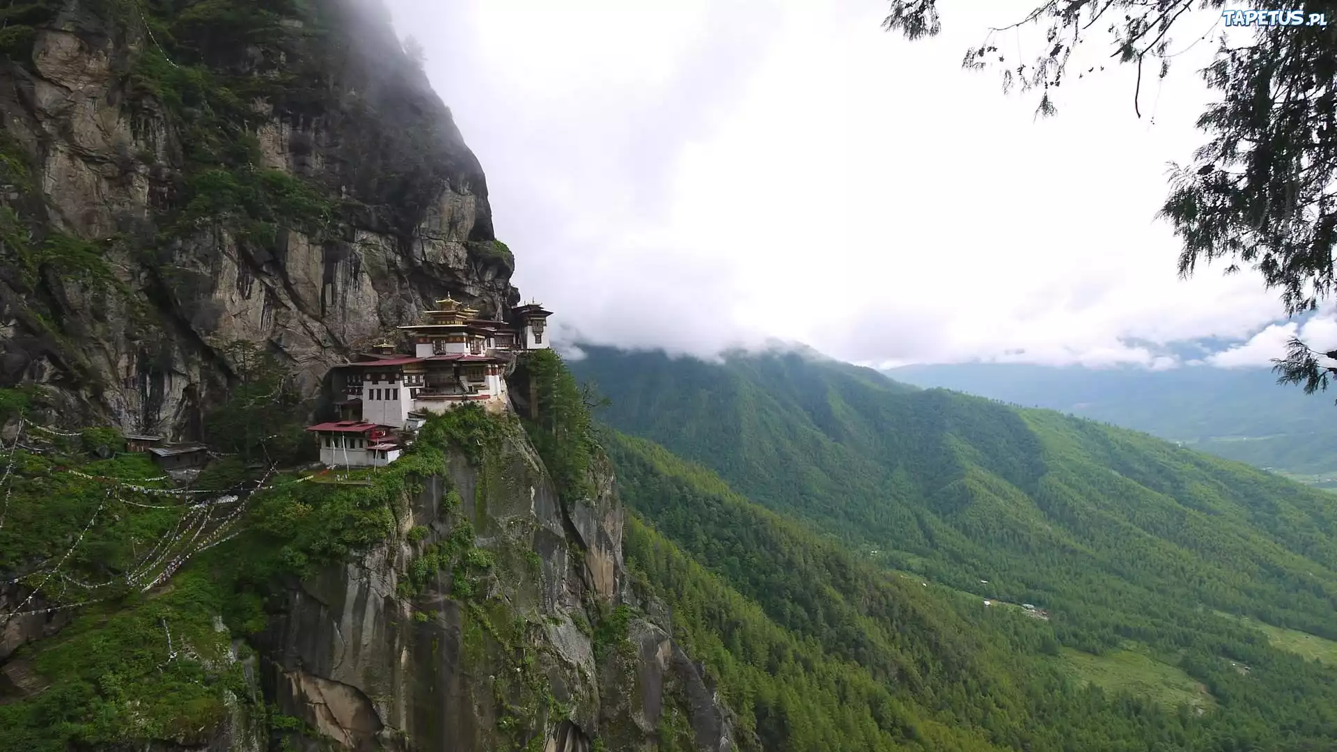 Klasztor, Bhutan, Skały, Himalaje
