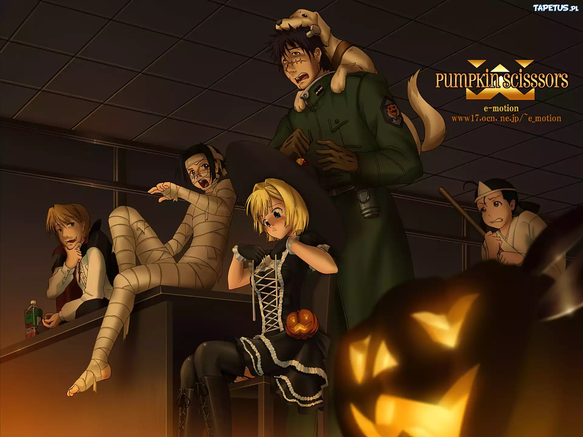 Pumpkin Scissors, ludzie, pies, mumia