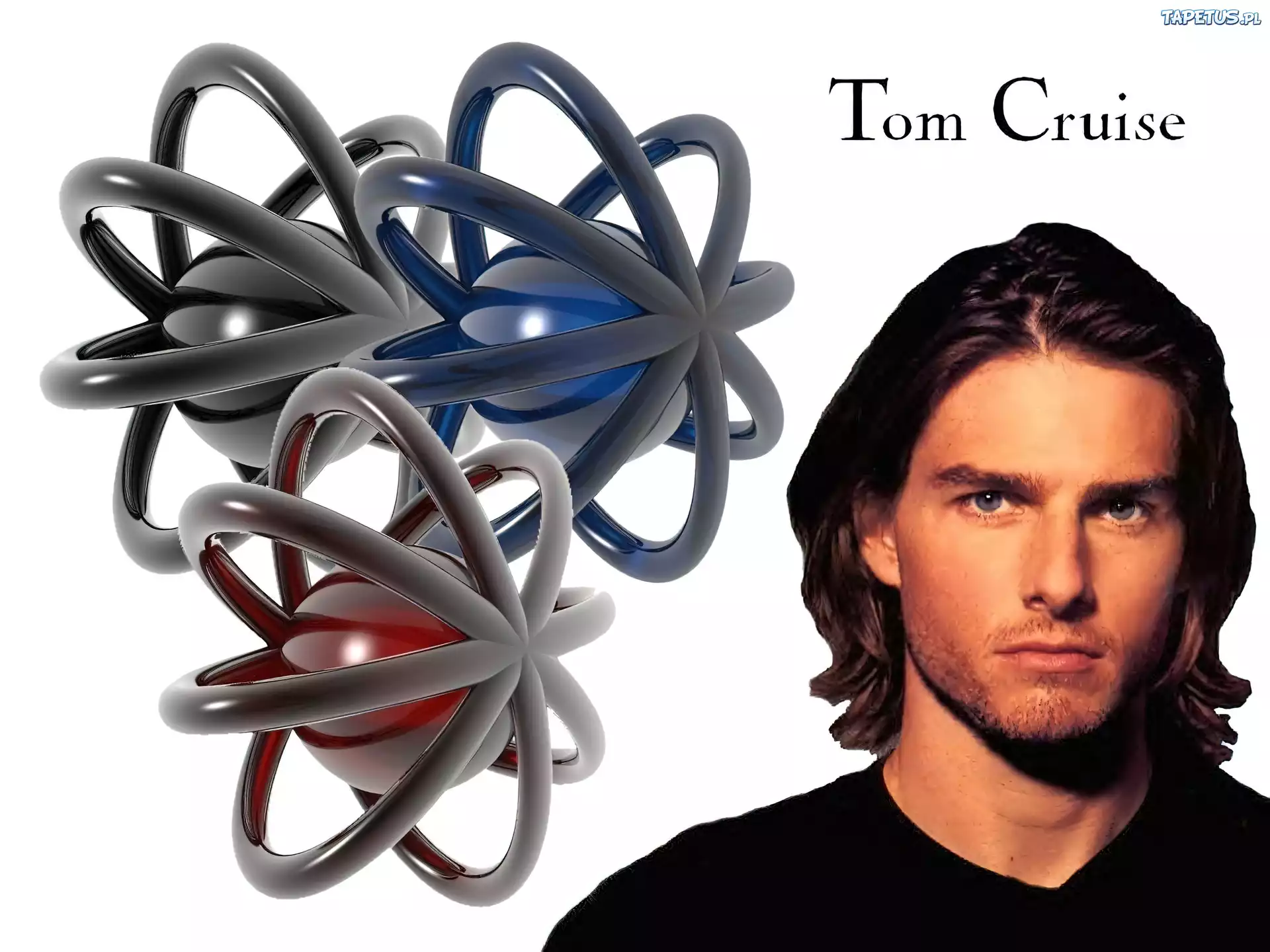 Tom Cruise,niebieskie oczy, długie włosy