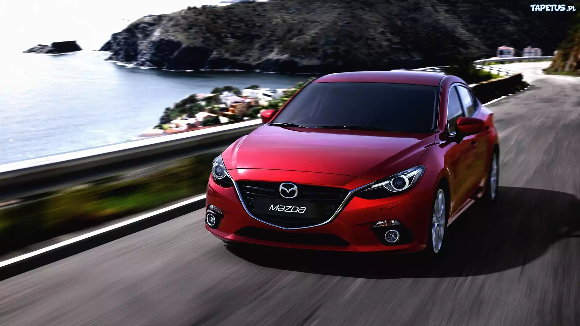 Mazda 3, Droga, Morze, Skały
