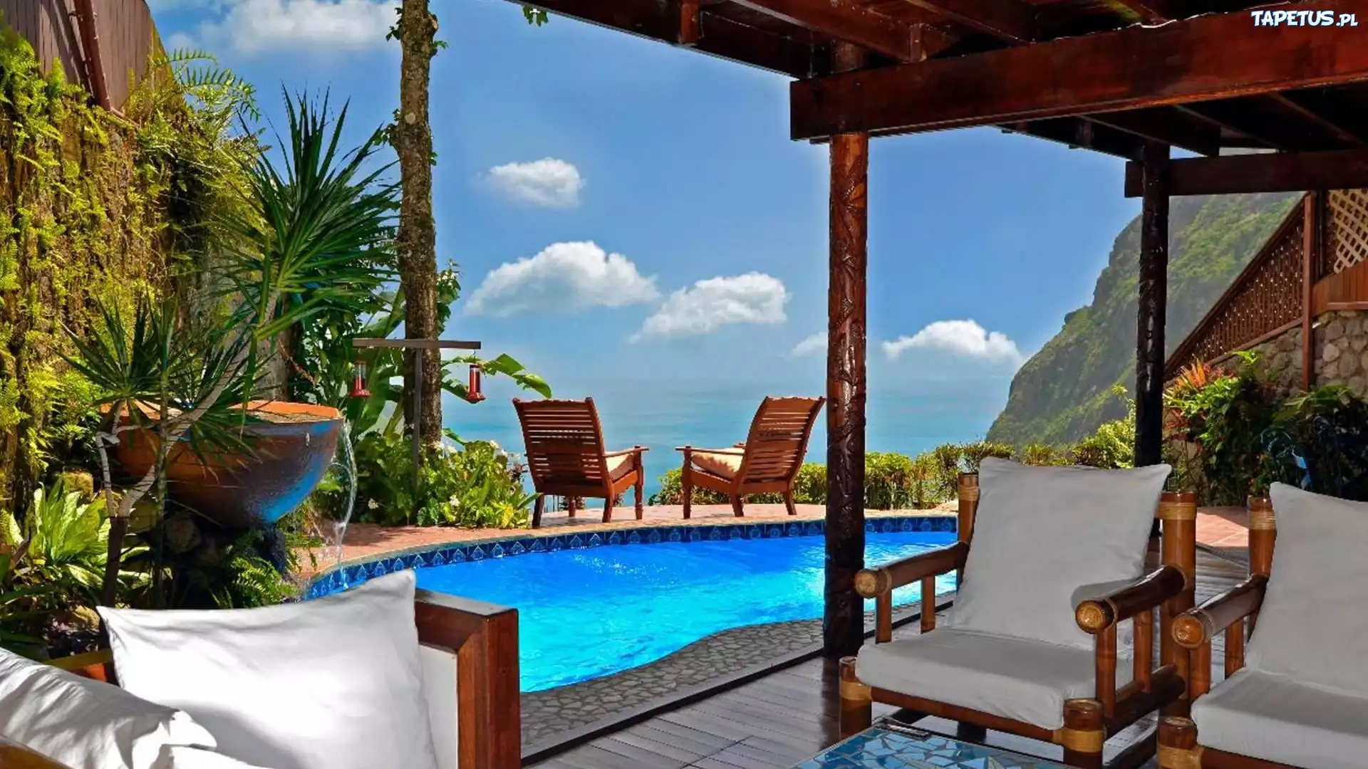 Hotel, Basen, Saint Lucia, Karaiby
