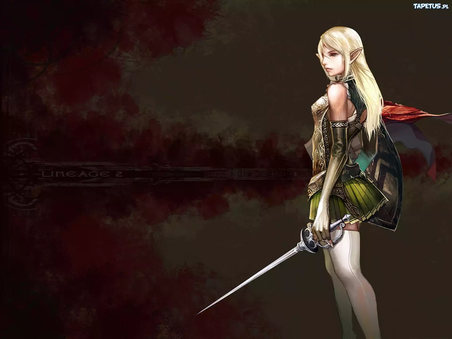 Lineage 2, kobieta, elf, miecz