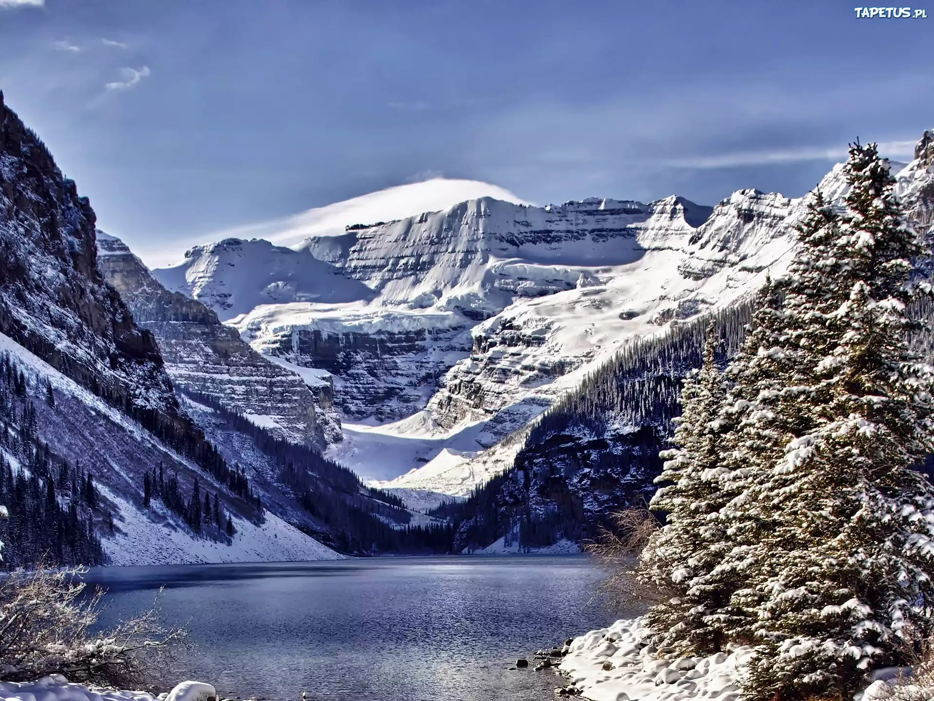 Góry, Jezioro, Louise, Park, Narodowy, Banff, Alberta