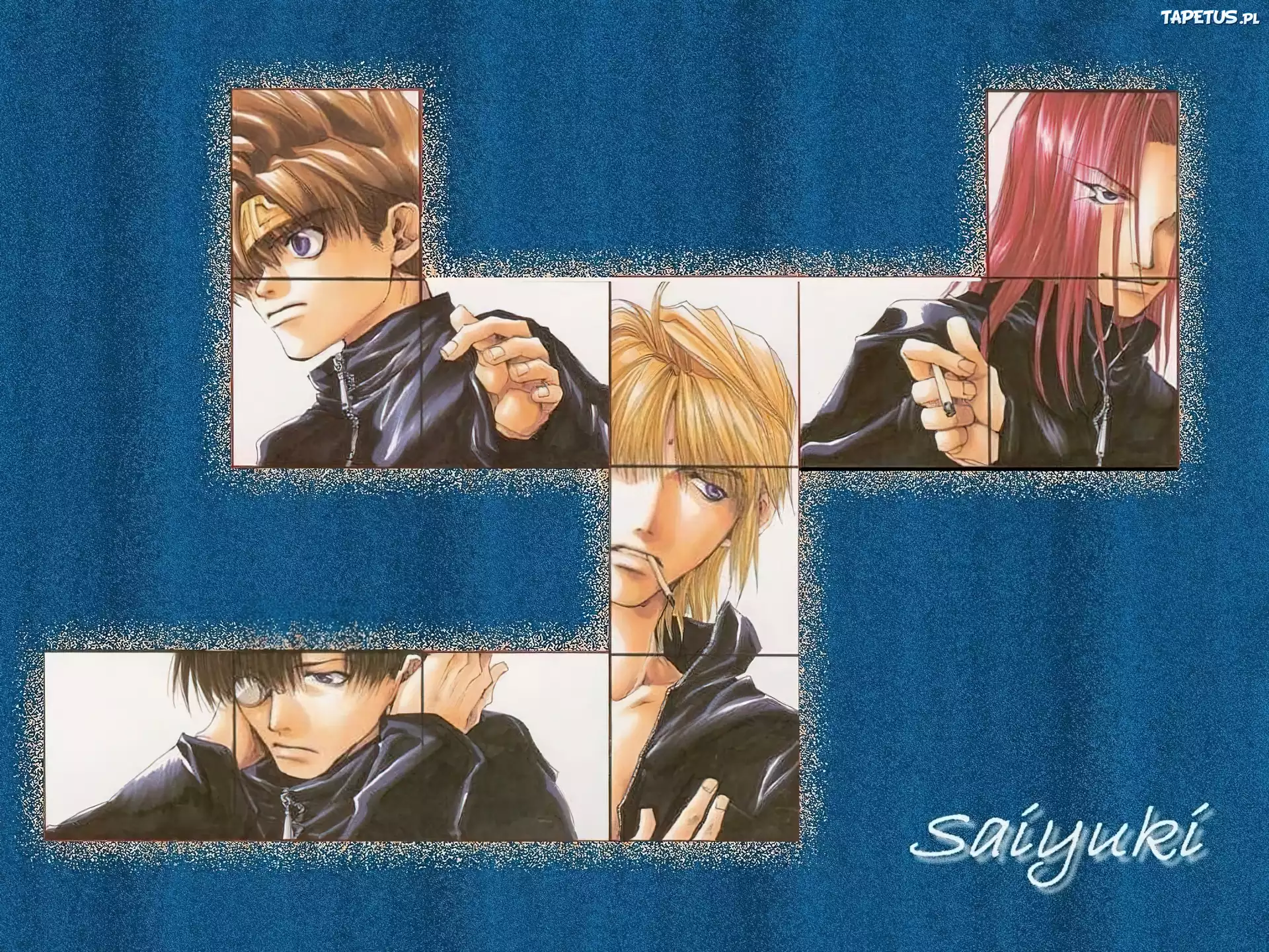 twarze, klocki, Saiyuki