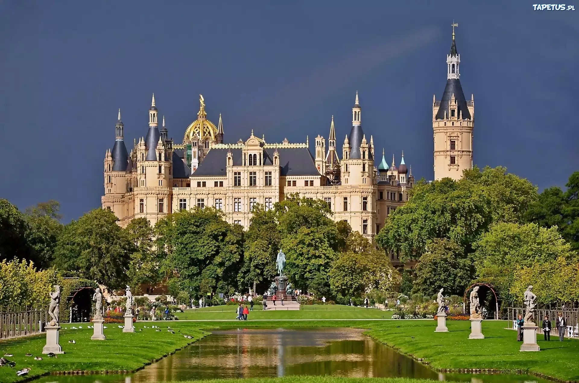 Badenia, Wirtembergia, Zamek, Hohenzollern, Park, Posągi