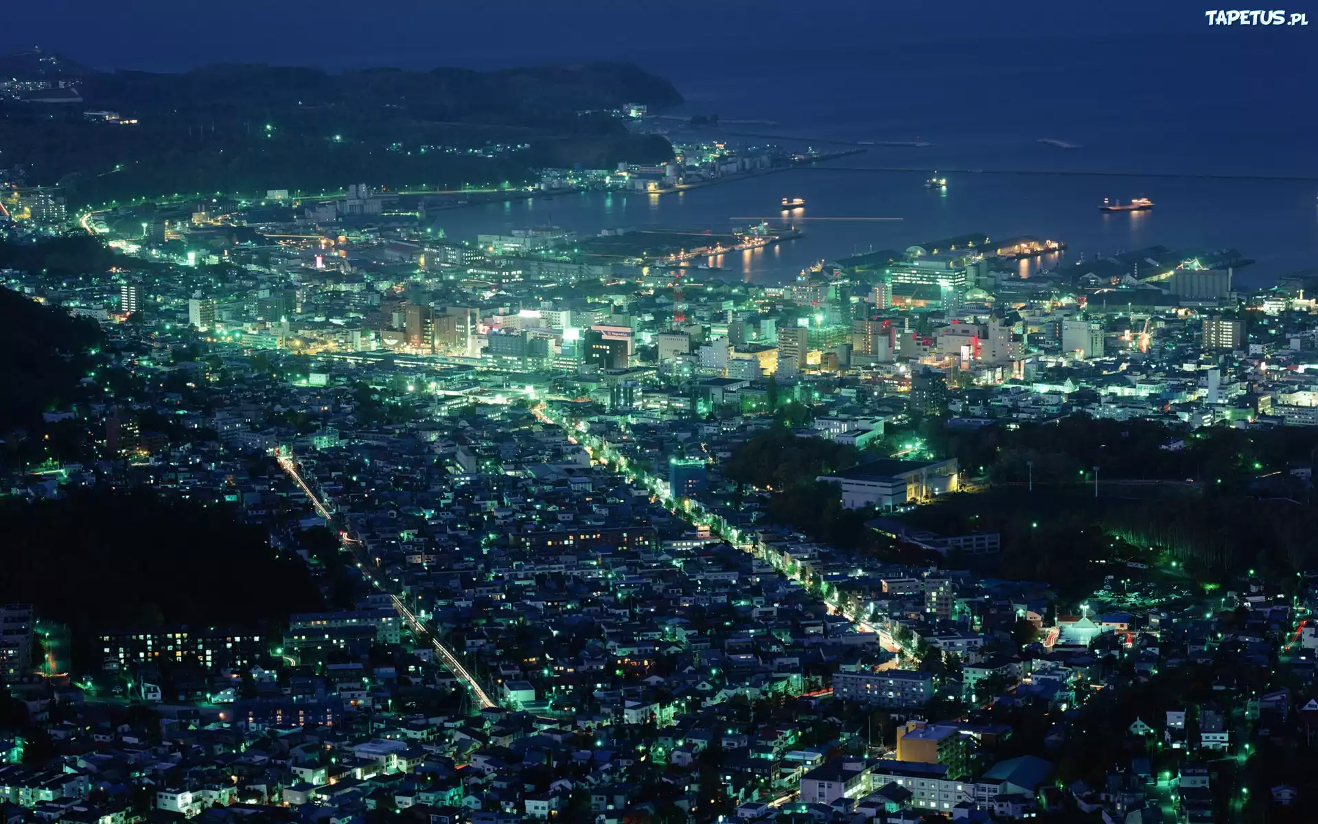 Japonia, Hakodate, Miasto, Noc