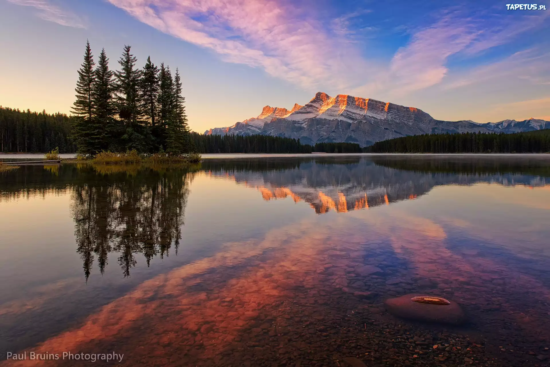 Kanada, Park Narodowy Banff, Jezior Jack, Góry, Lasy