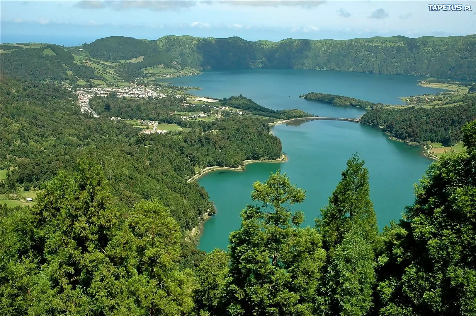 Azory, Wyspa, Sao, Miguel, Krater, Wulkanu, Jezioro