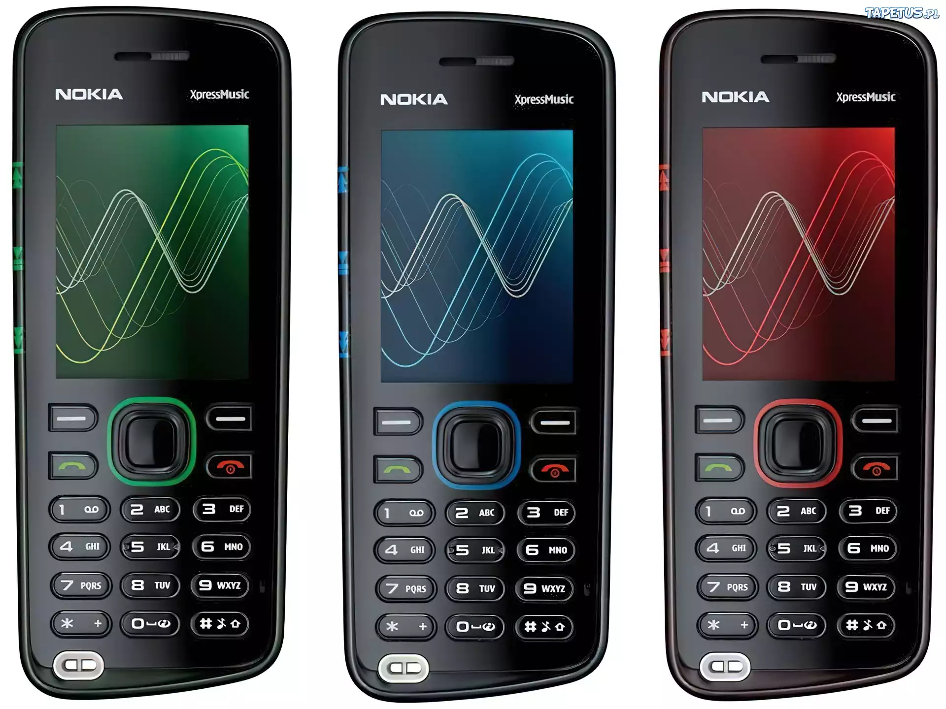 Nokia 5220, Zielona, Czerwona, Niebieska