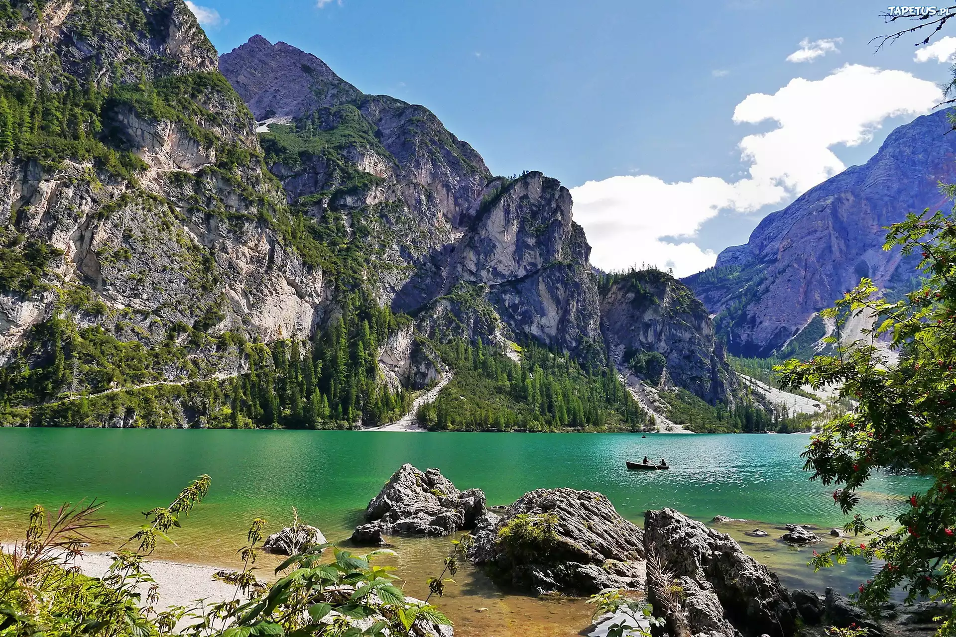 Góry, Jezioro, Włochy, Braies
