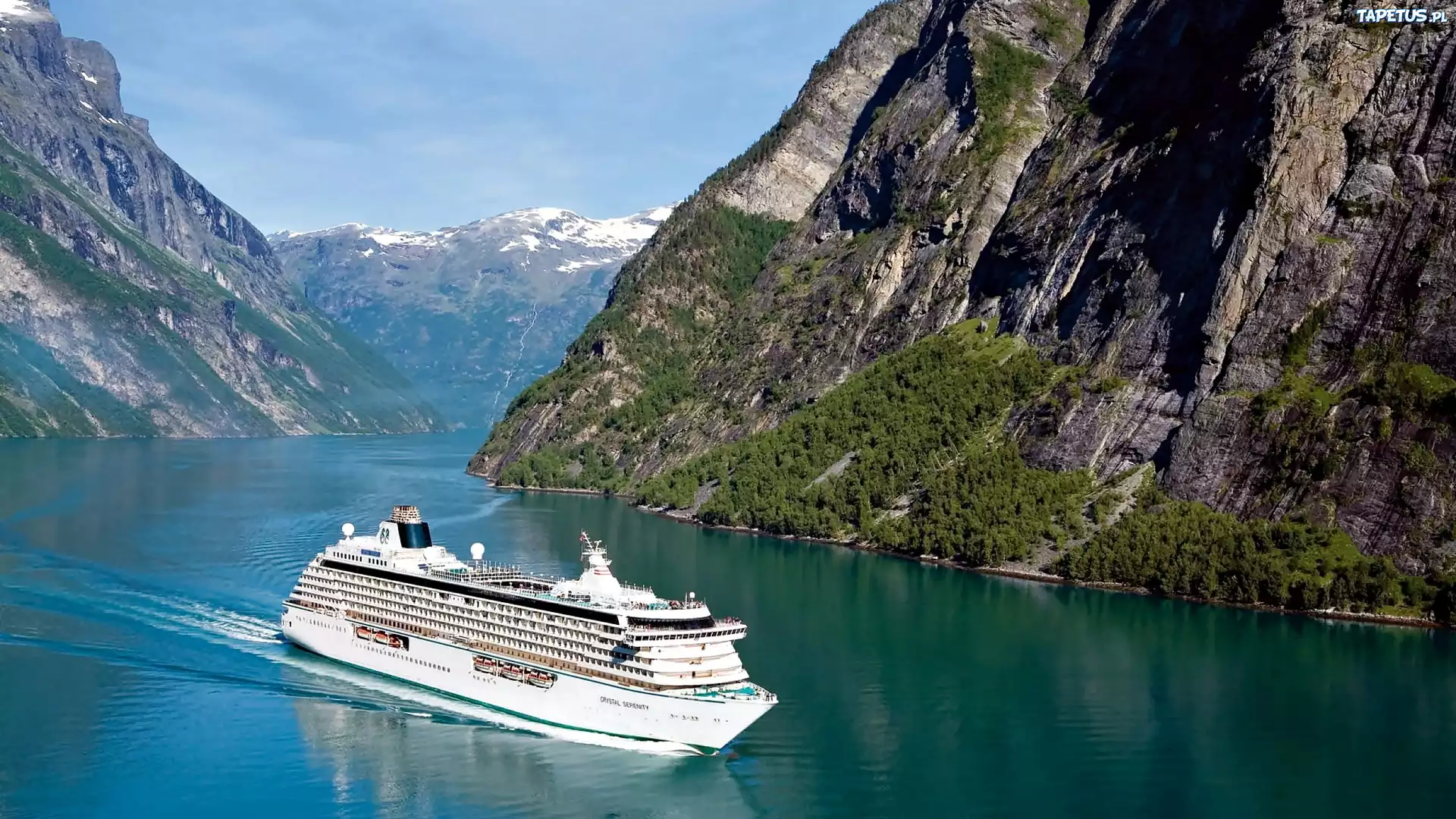 Góry, Fiord, Statek