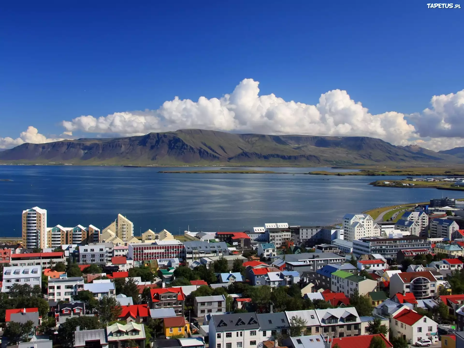 Islandia, Reykjavik, Miasto, Morze