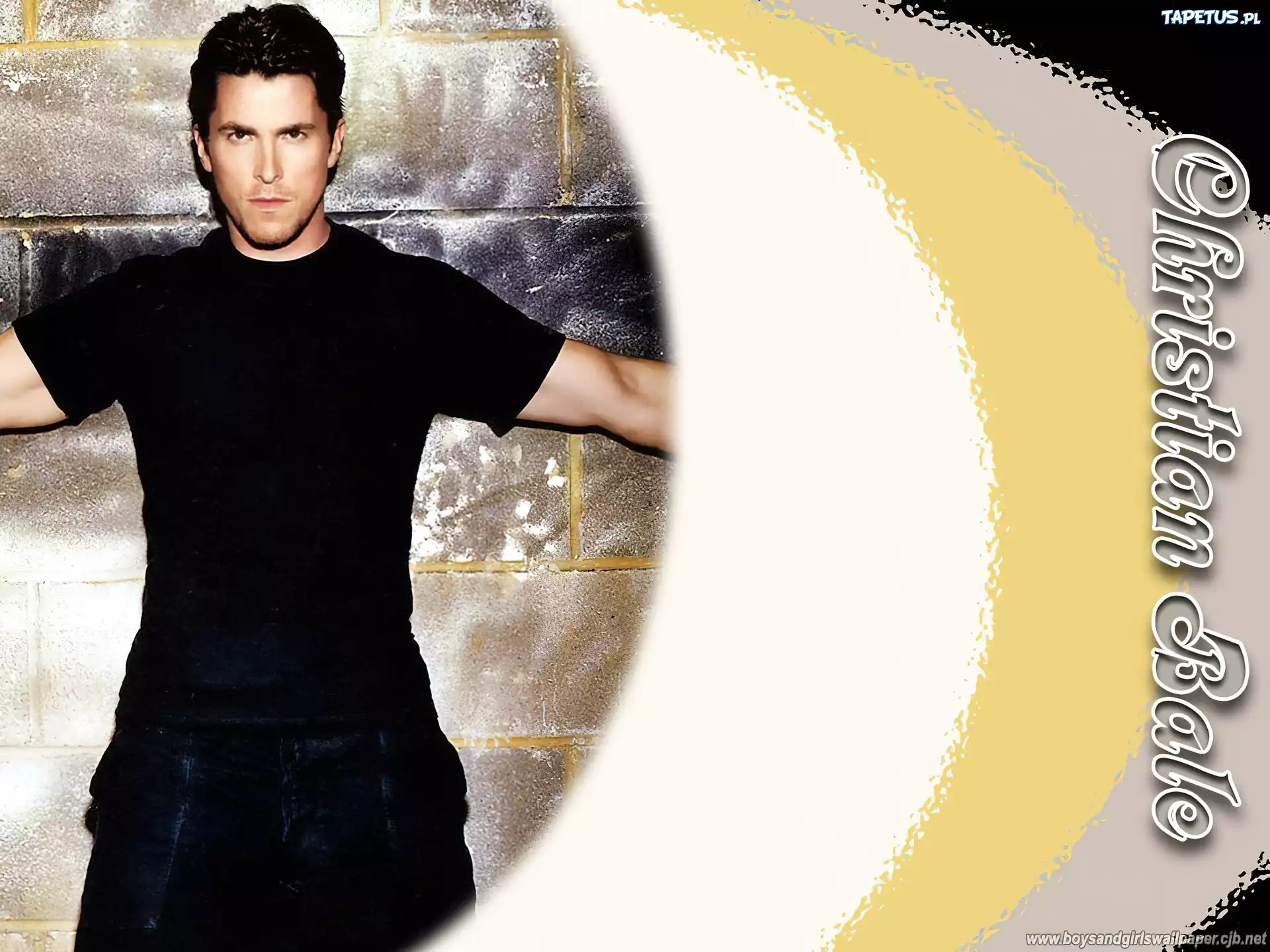 Christian Bale,czarny t-shirt