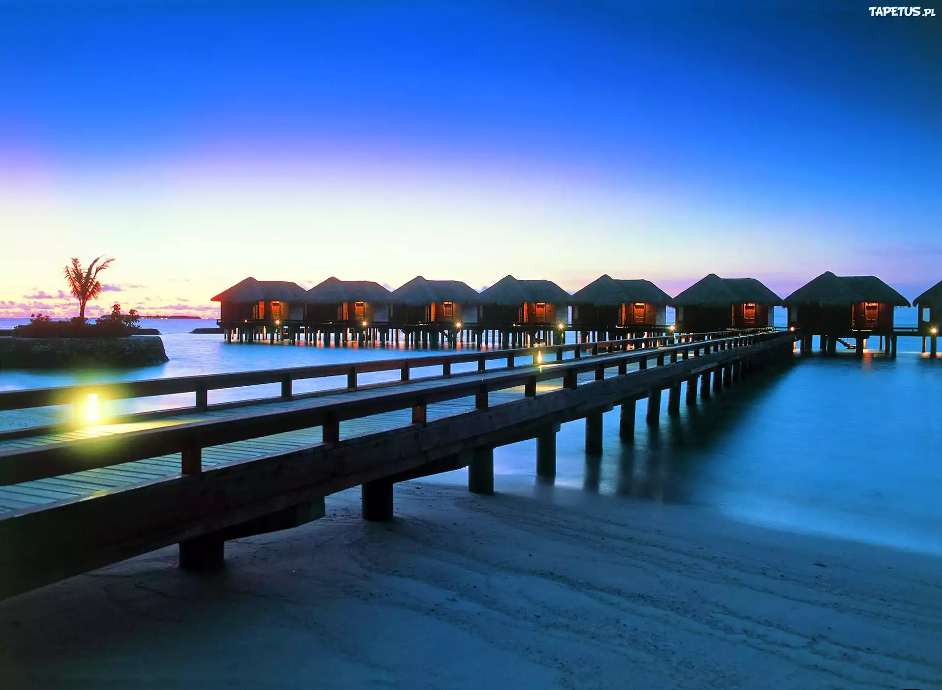 Ocean, Tropiki, Malediwy, Hoteliki, Molo