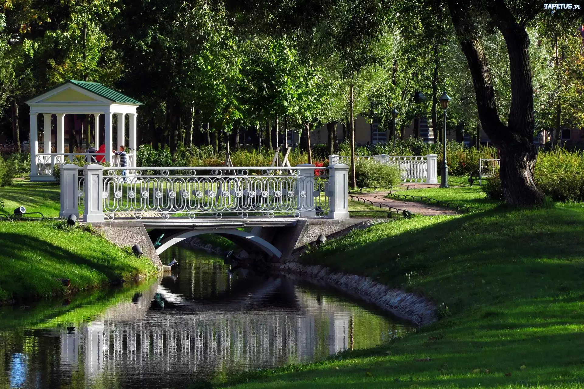 Park, Rzeczka, Altana, Mostek