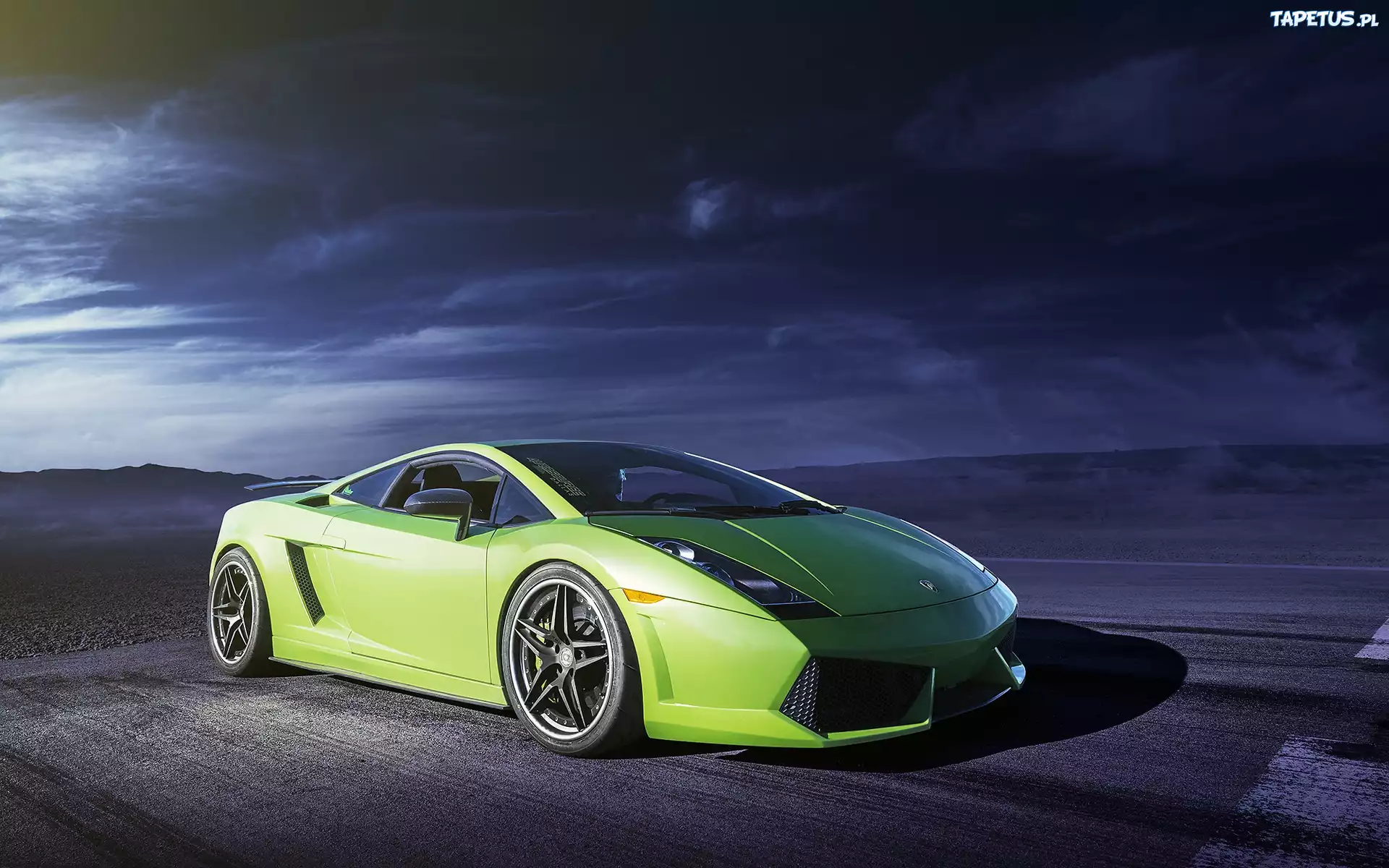 Lamborghini, Gallardo, Droga, Góry, Noc