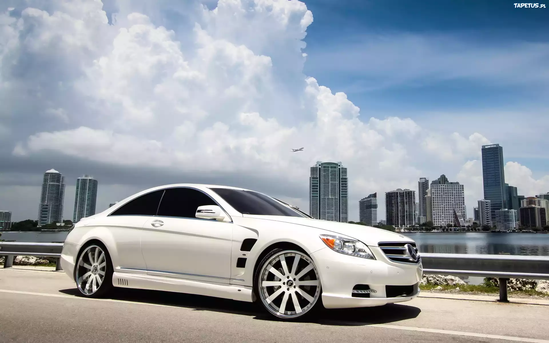 Mercedes, Benz, CL Coupe, Drapacze, Chmur, Samolot