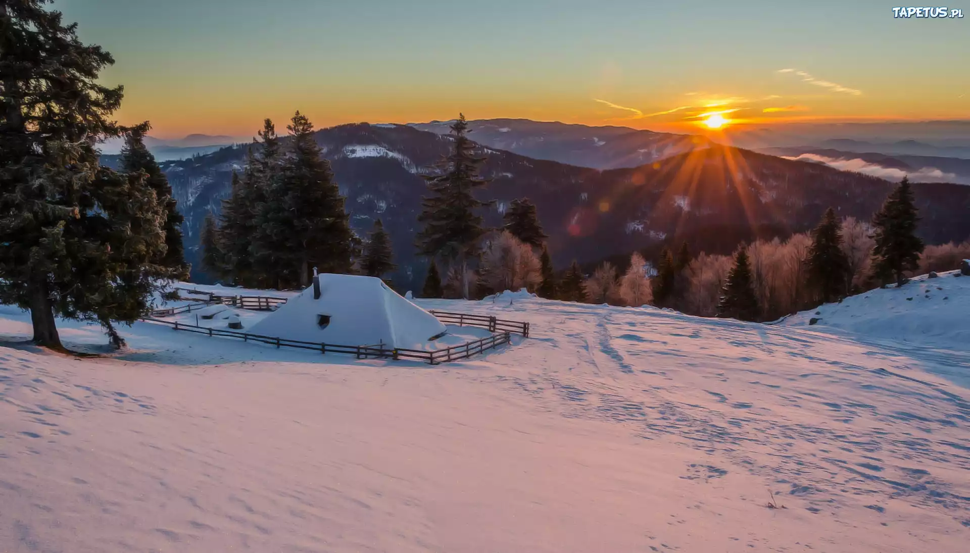 снег горы солнце snow mountains the sun скачать