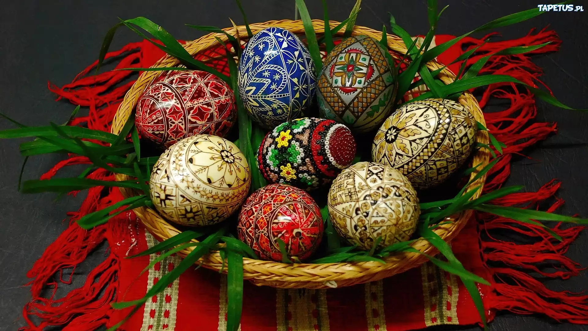 Pisanki, Kosz, Serweta
