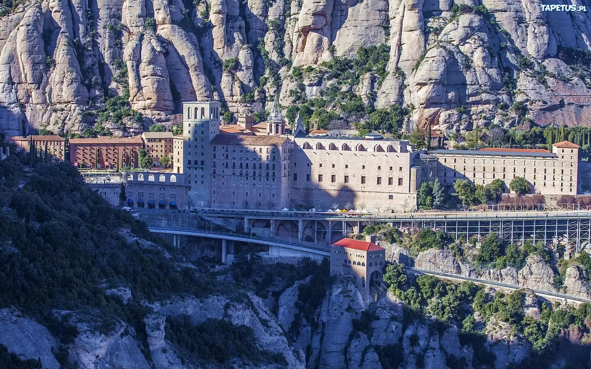 Góry, Klasztor, Montserrat, Katalonia, Hiszpania